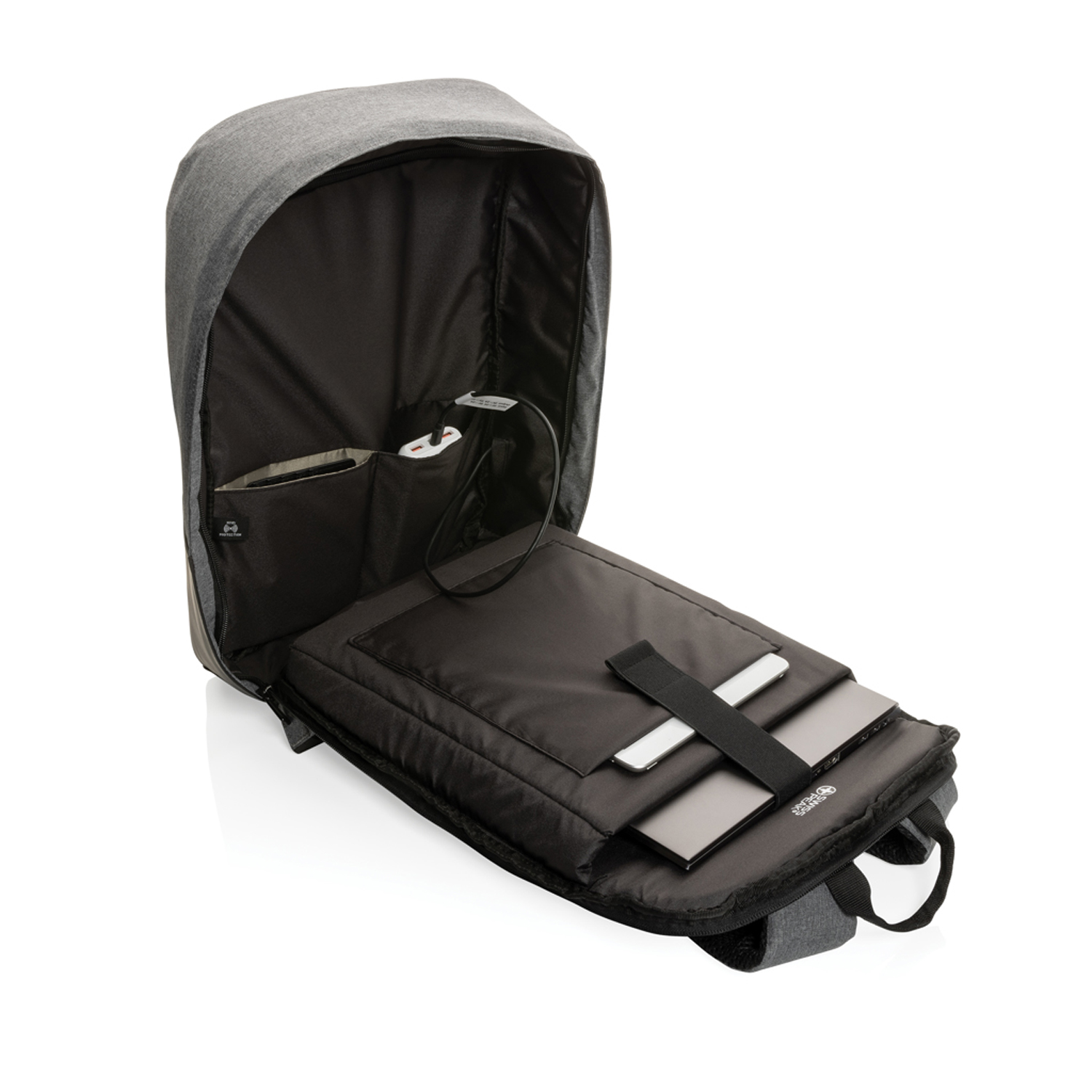 Антикражный рюкзак для ноутбука Swiss Peak с RFID-защитой из rPET AWARE™, 15,6’’