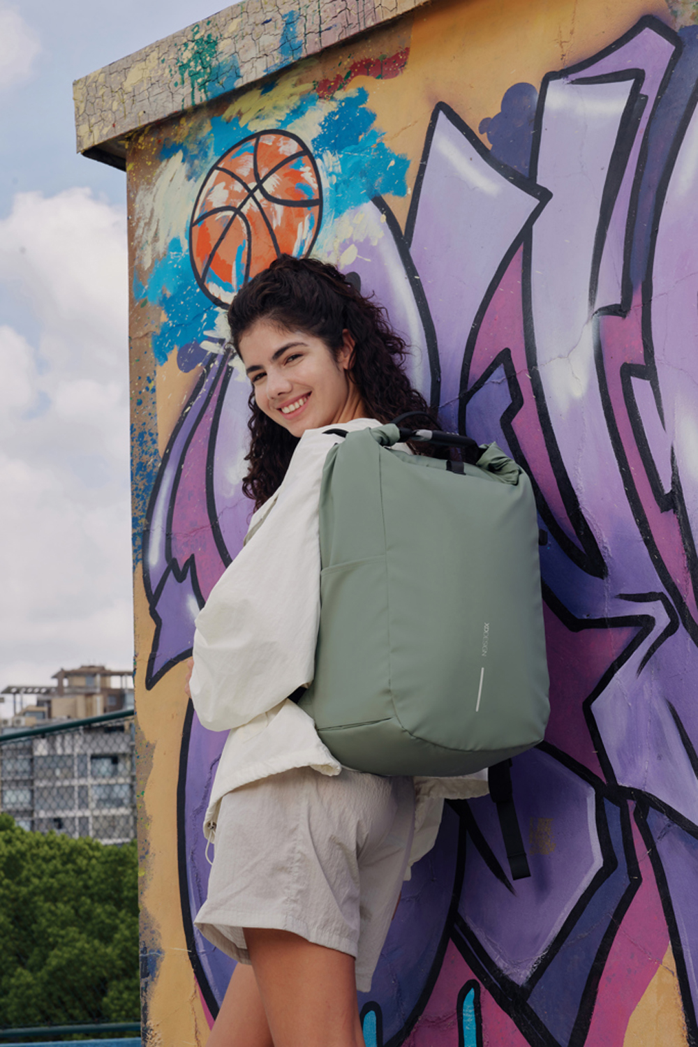 Антикражный рюкзак Urban Roll-top, зеленый