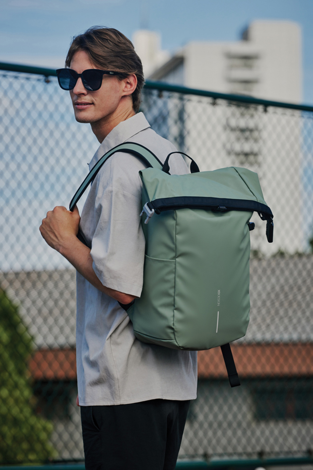 Антикражный рюкзак Urban Roll-top, зеленый