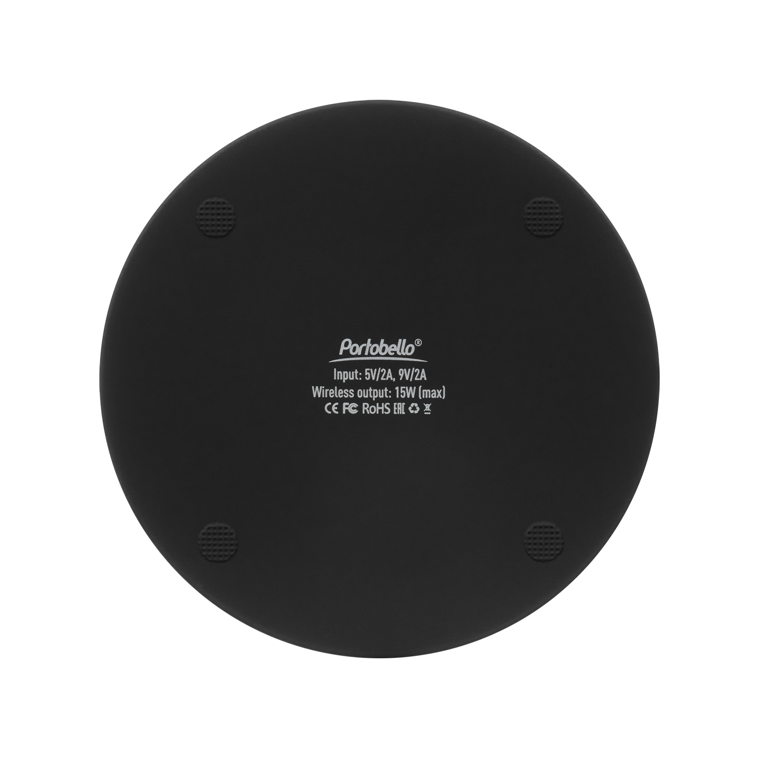 Беспроводное зарядное устройство с подсветкой 15W Аурис (Auris), черное