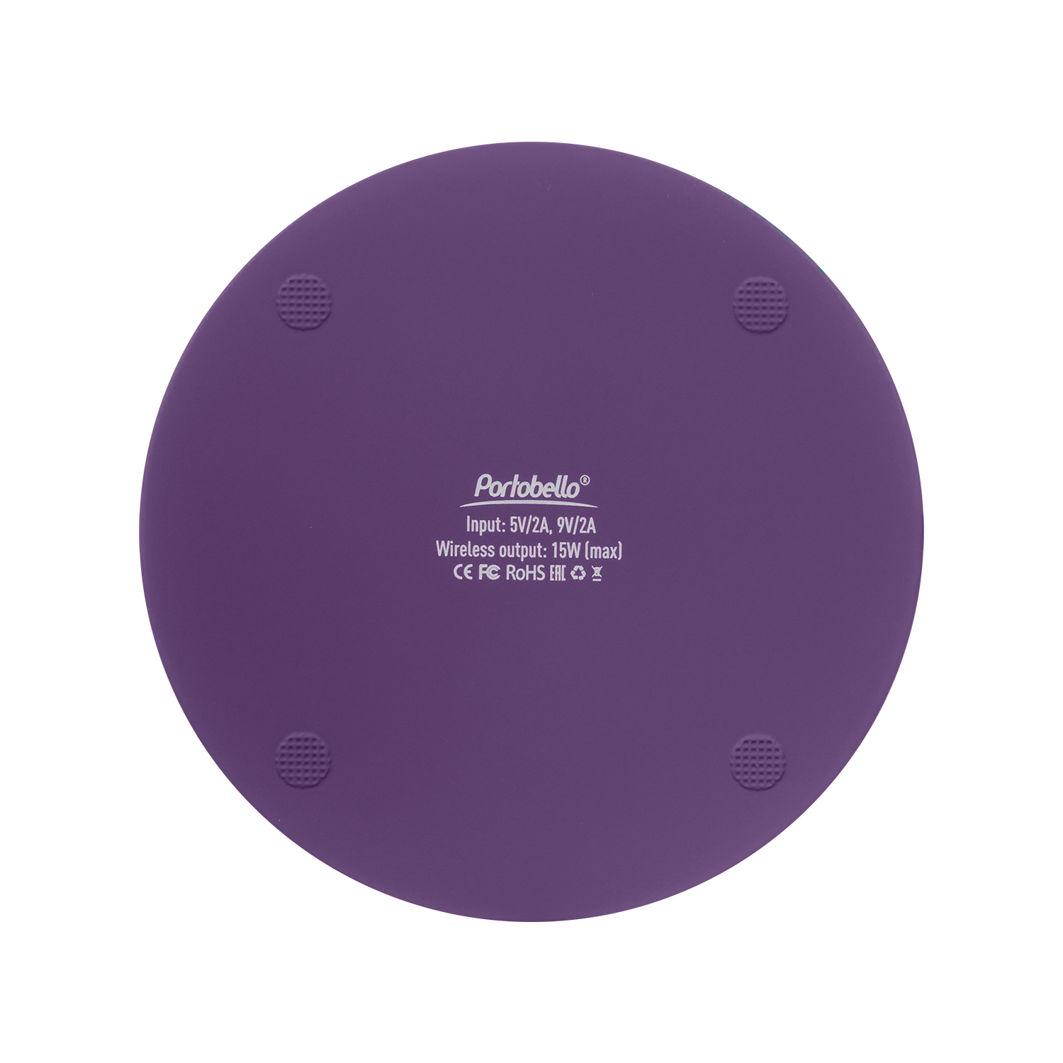 Беспроводное зарядное устройство с подсветкой 15W Аурис (Auris), фиолетовое