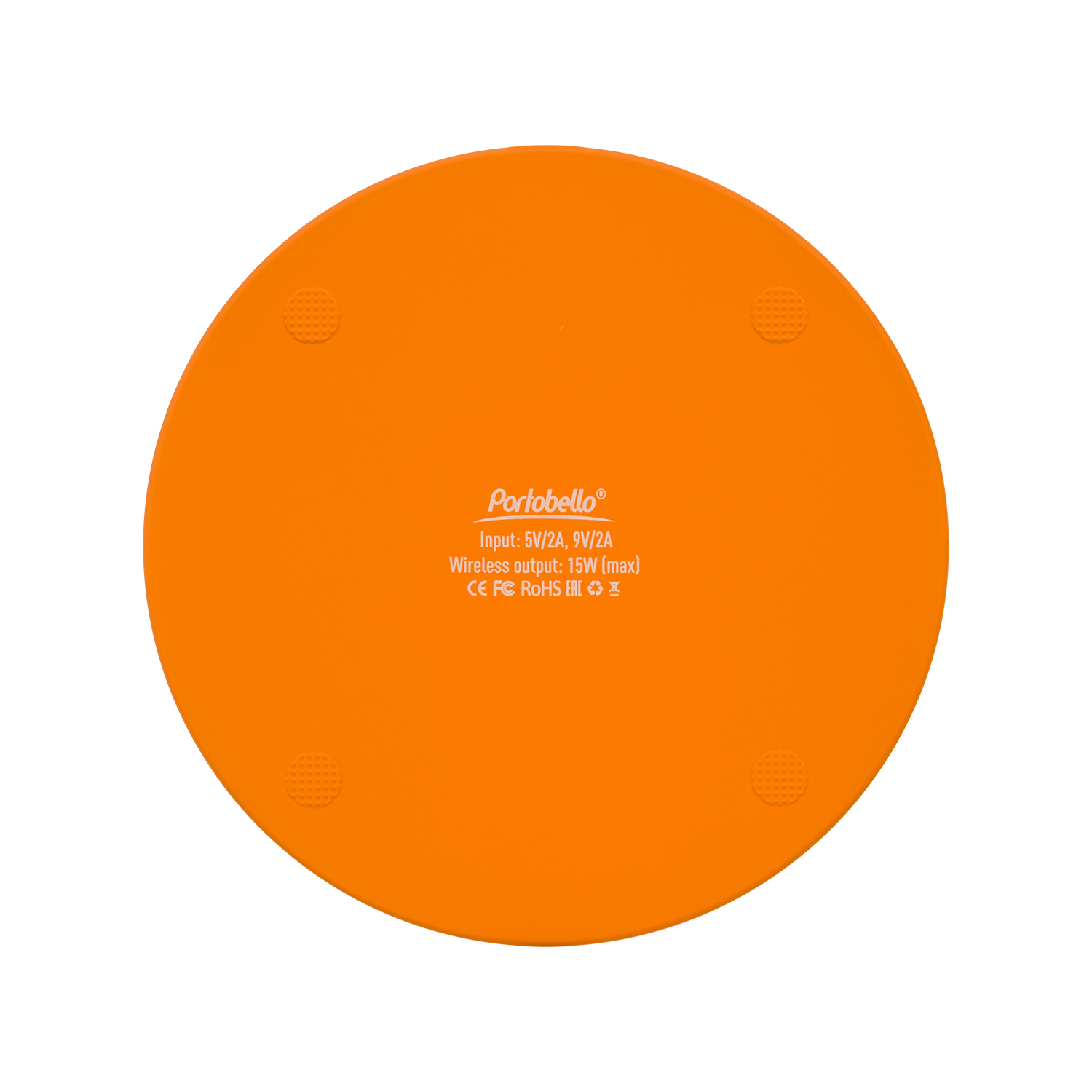 Беспроводное зарядное устройство с подсветкой 15W Аурис (Auris), оранжевое