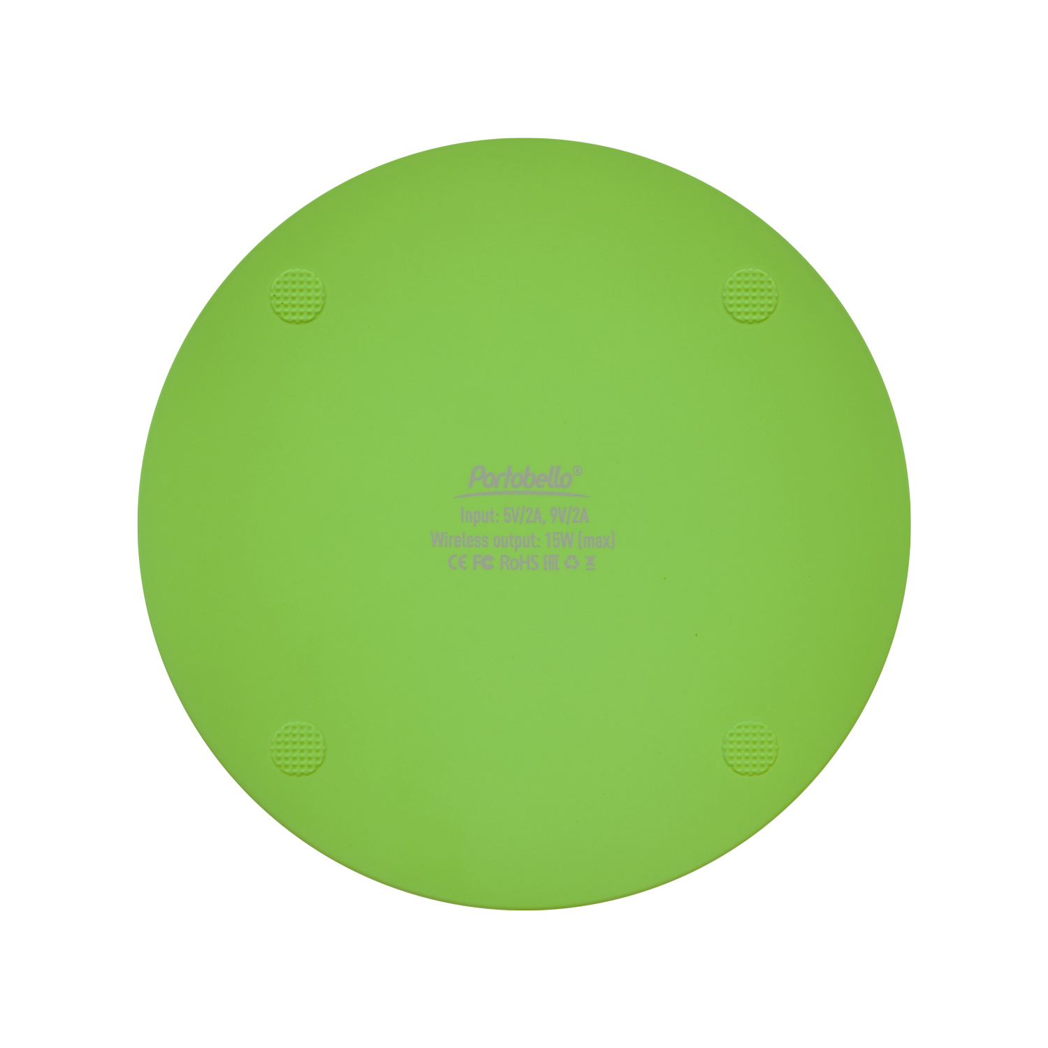 Беспроводное зарядное устройство с подсветкой 15W Аурис (Auris), салатовое