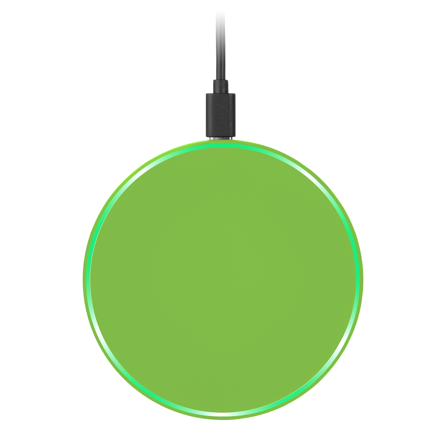 Беспроводное зарядное устройство с подсветкой 15W Аурис (Auris), салатовое