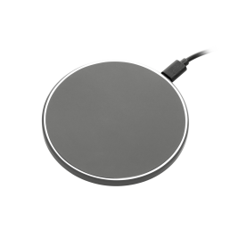 Беспроводное зарядное устройство с подсветкой 15W Аурис (Auris), серое