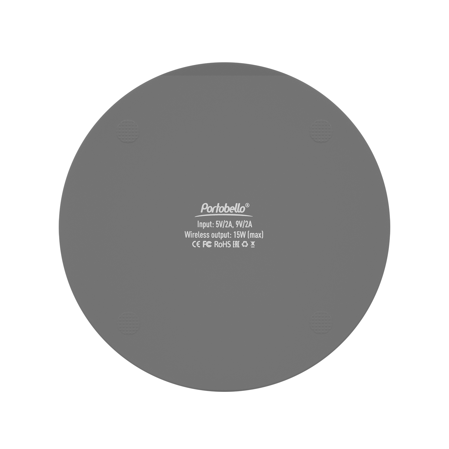 Беспроводное зарядное устройство с подсветкой 15W Аурис (Auris), серое