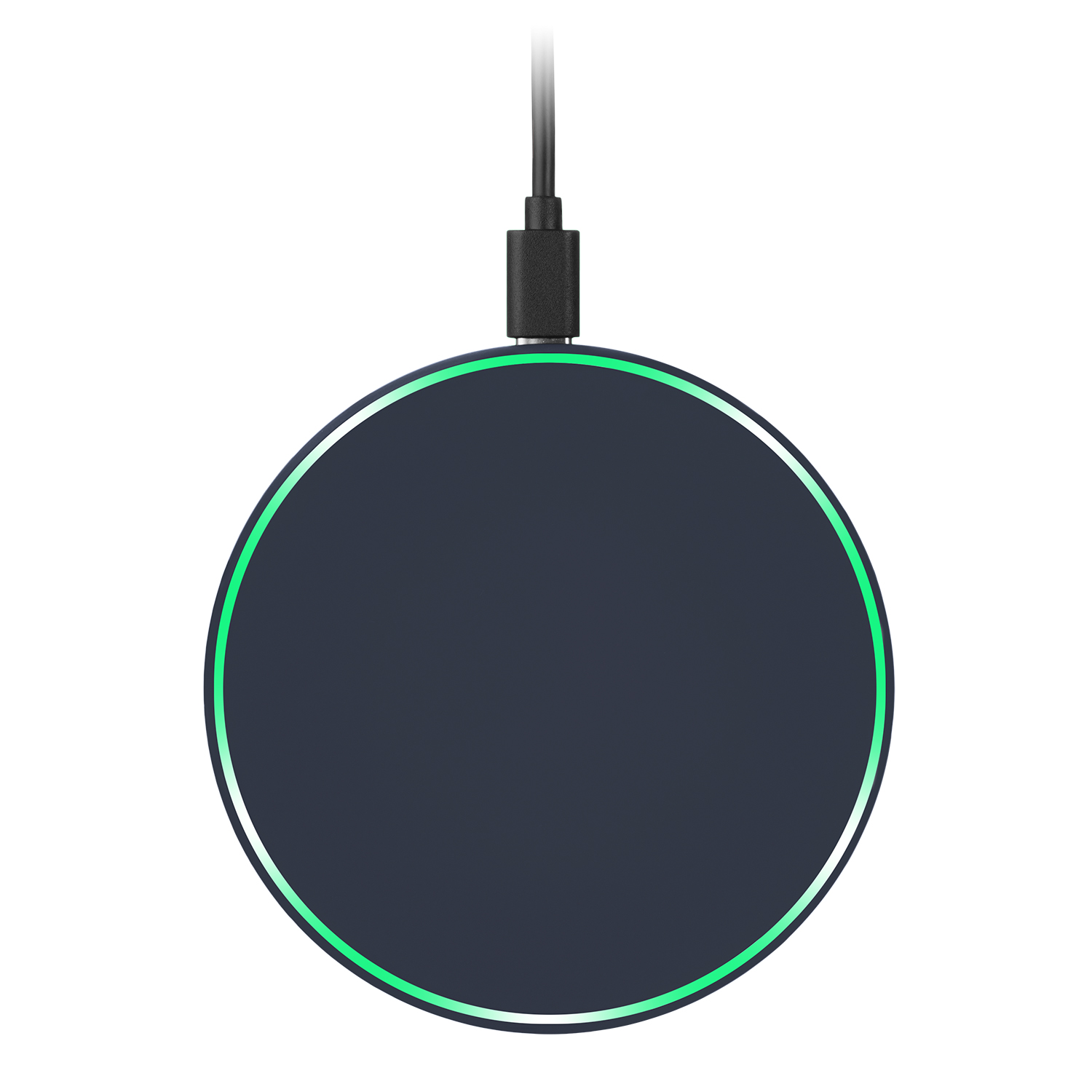 Беспроводное зарядное устройство с подсветкой 15W Аурис (Auris), синее