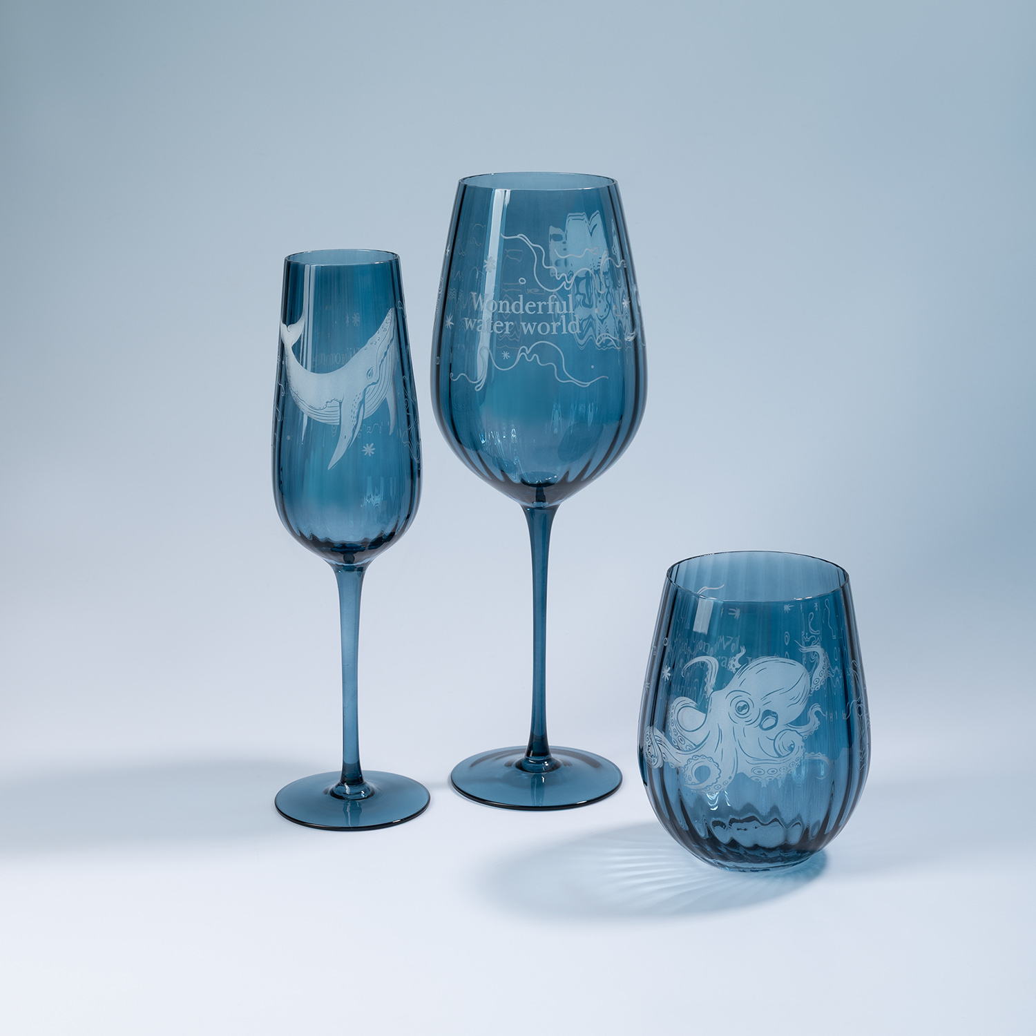 Бокал для шампанского Тоскана (Toscana), синий