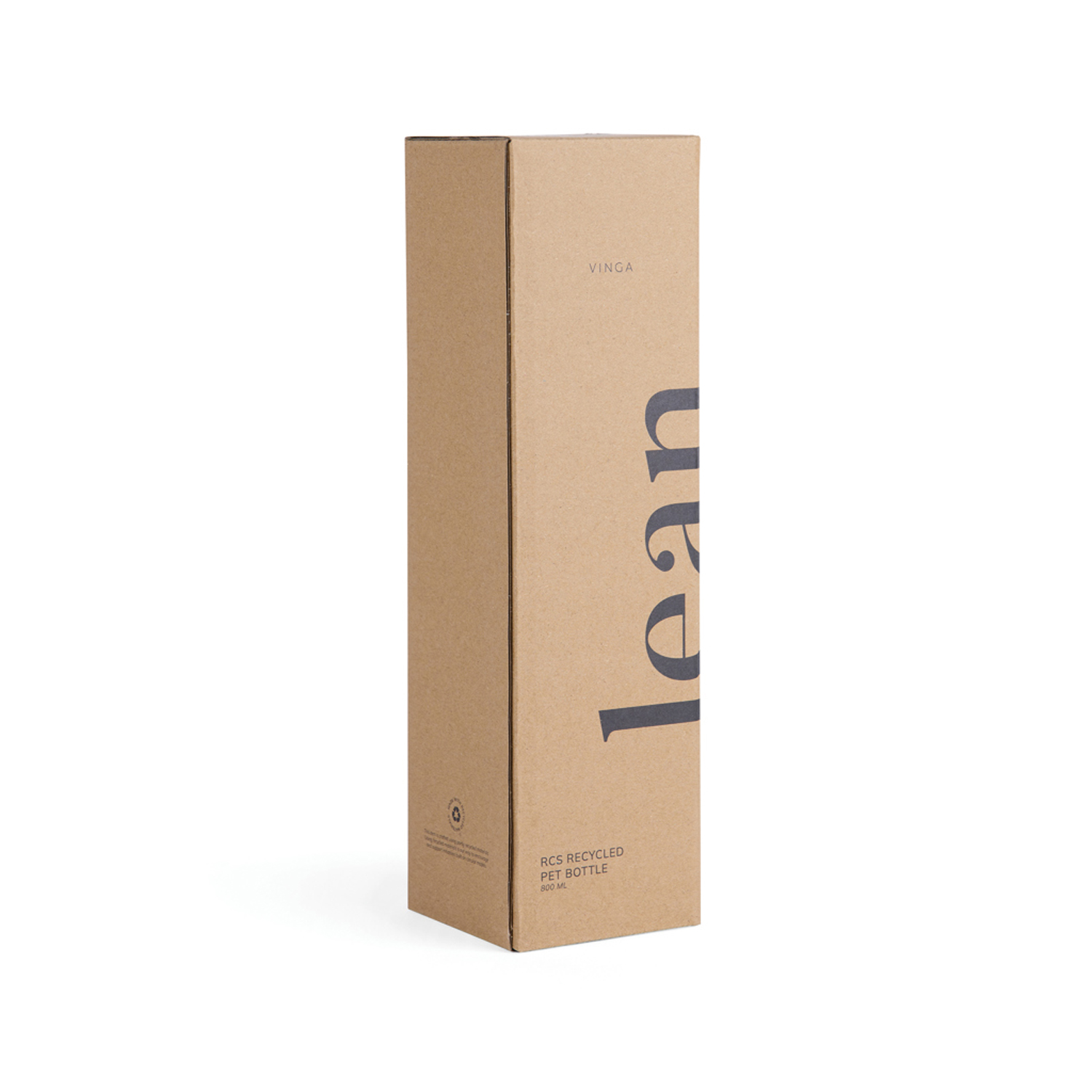 Бутылка для воды VINGA Lean из rPET RCS, 800 мл