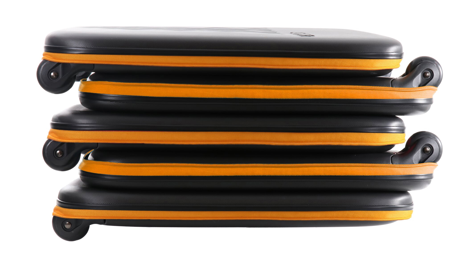 Чемодан складной Rollink Earth 55x40x20 см, 2 колеса, черный/оранжевый