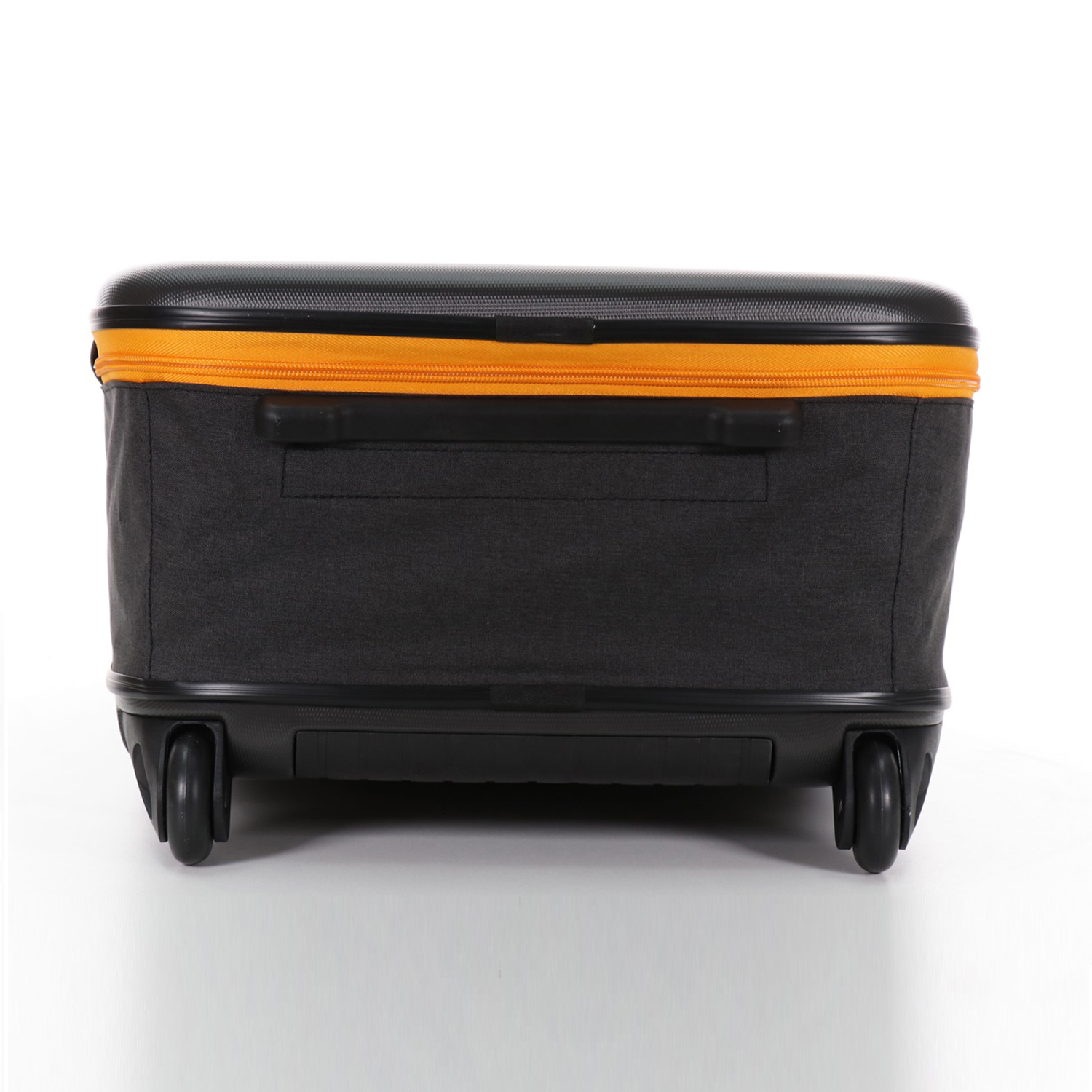 Чемодан складной Rollink Earth 55x40x20 см, 2 колеса, черный/оранжевый