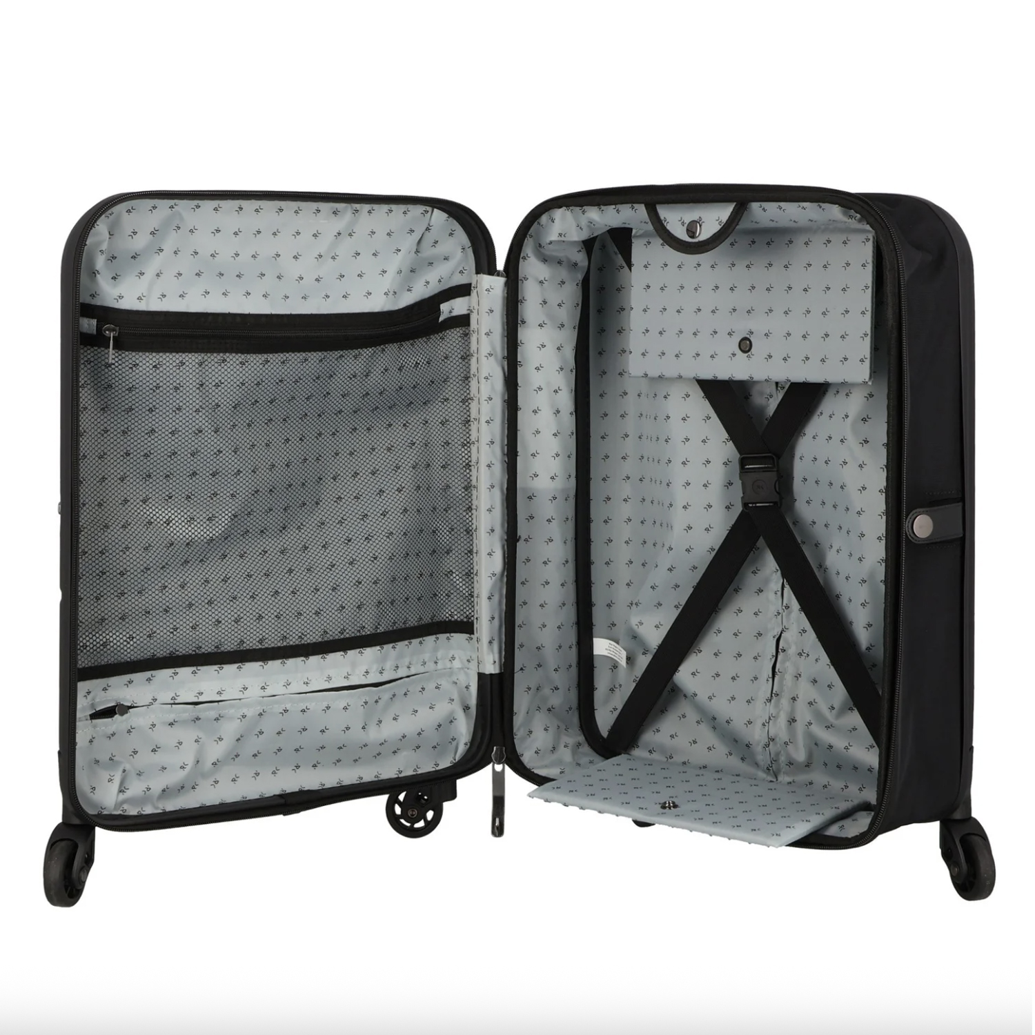 Чемодан складной Rollink FLEX LIGHT 55x40x20 см, 4 колеса, черный