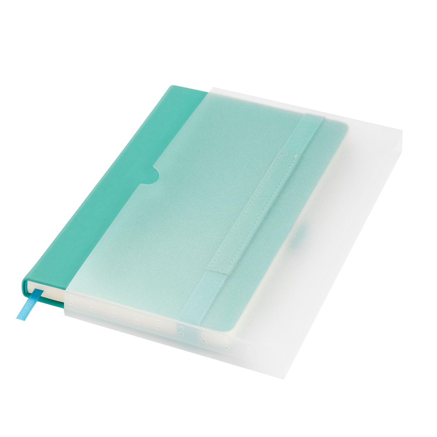 Ежедневник Альфа (Alpha) недатированный, бирюзовый/серый