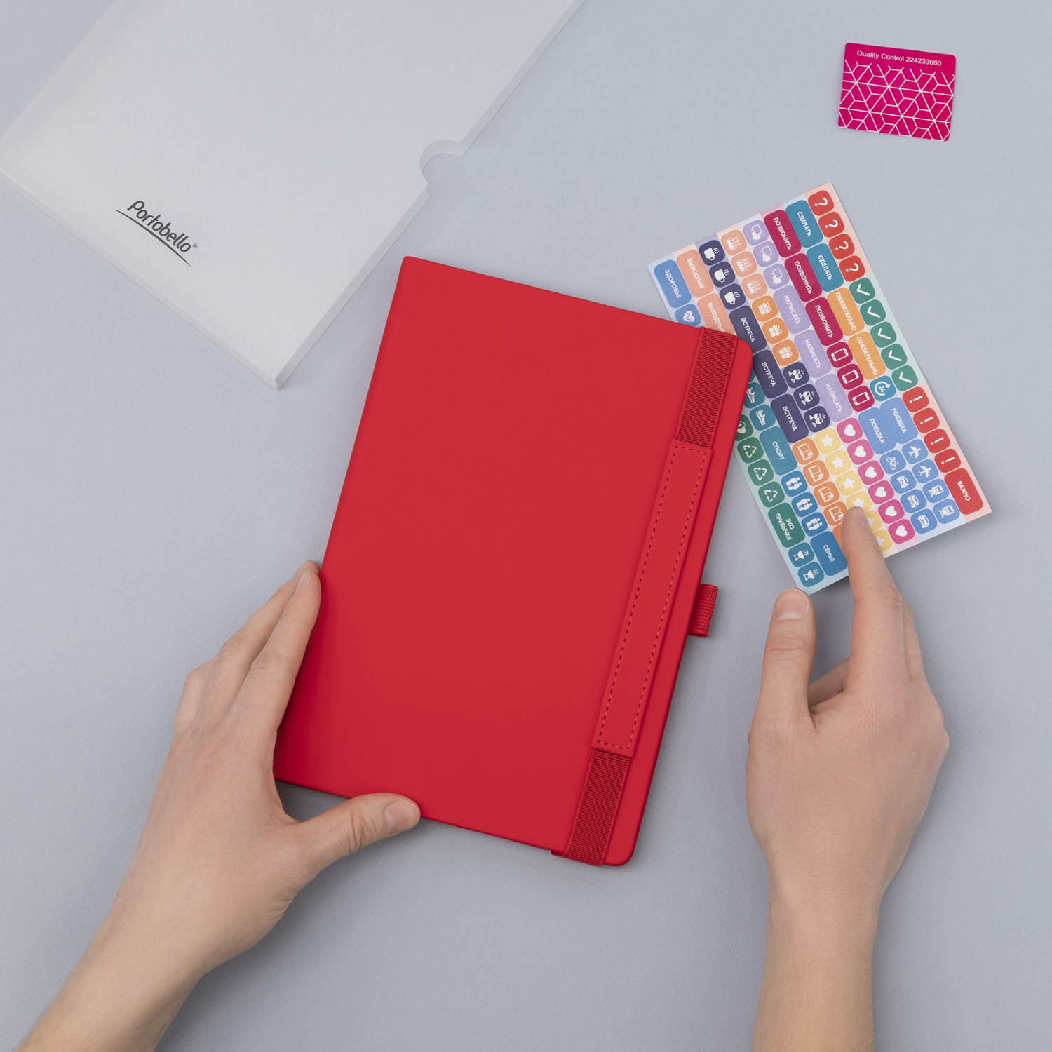 Ежедневник Альфа (Alpha) недатированный, красный/серый