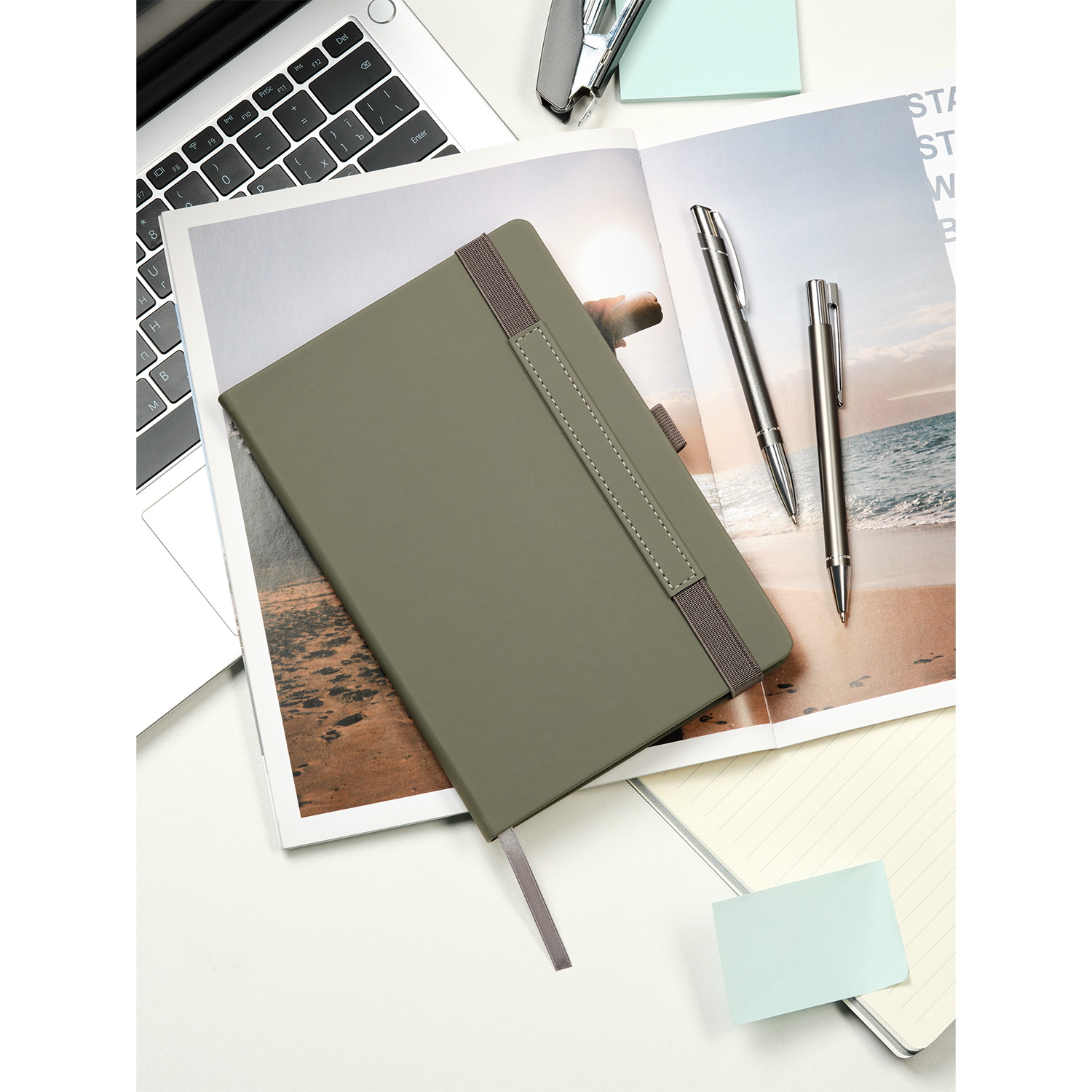 Ежедневник Альфа (Alpha) недатированный, серый/бирюзовый