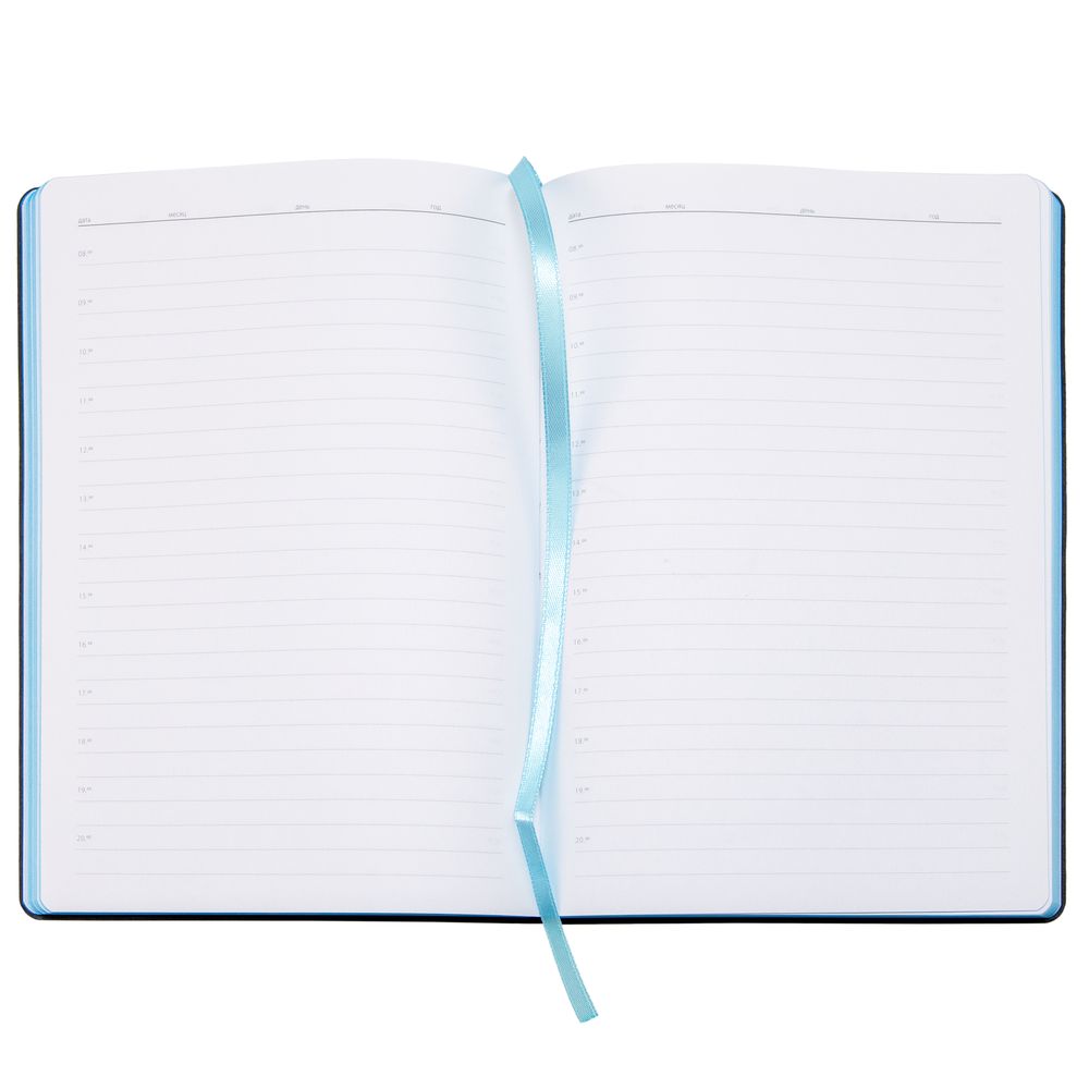 Ежедневник Bookmark, недатированный, черный с голубым