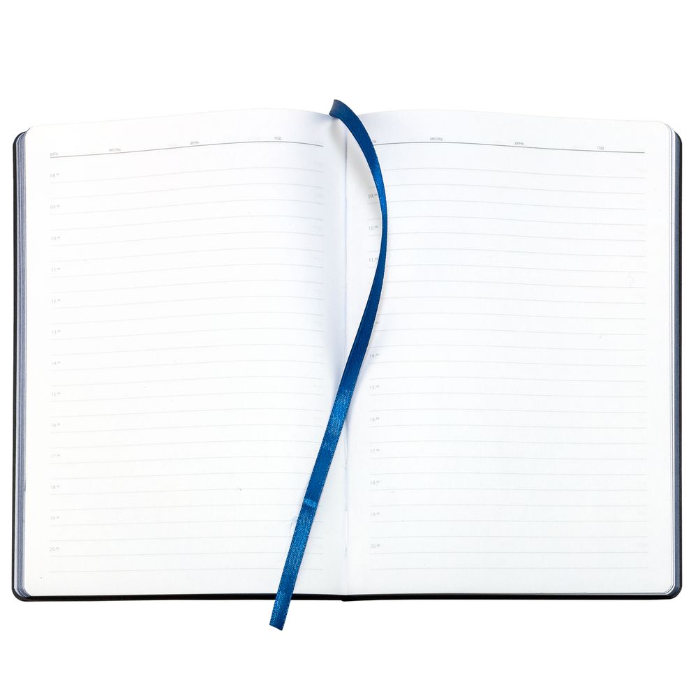 Ежедневник Bookmark, недатированный, черный с синим
