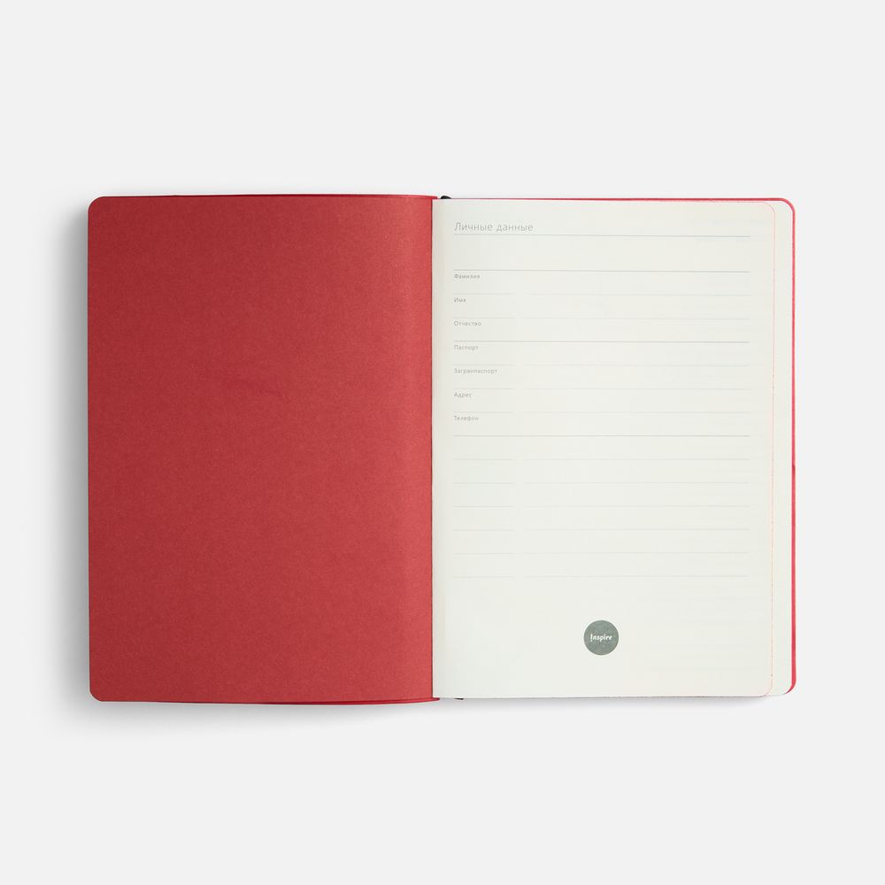 Ежедневник Doppio, недатированный, черный с красным