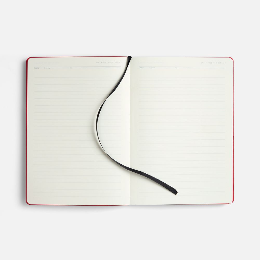 Ежедневник Doppio, недатированный, черный с красным
