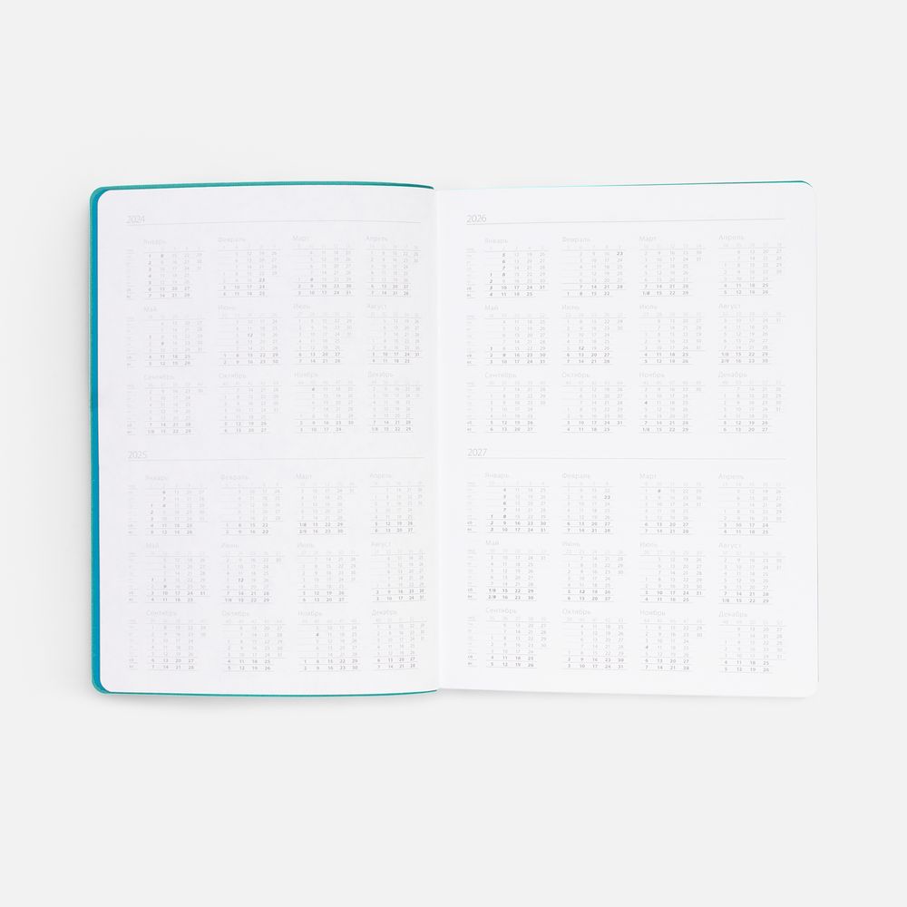 Ежедневник Flexpen Shall, недатированный, бирюзовый