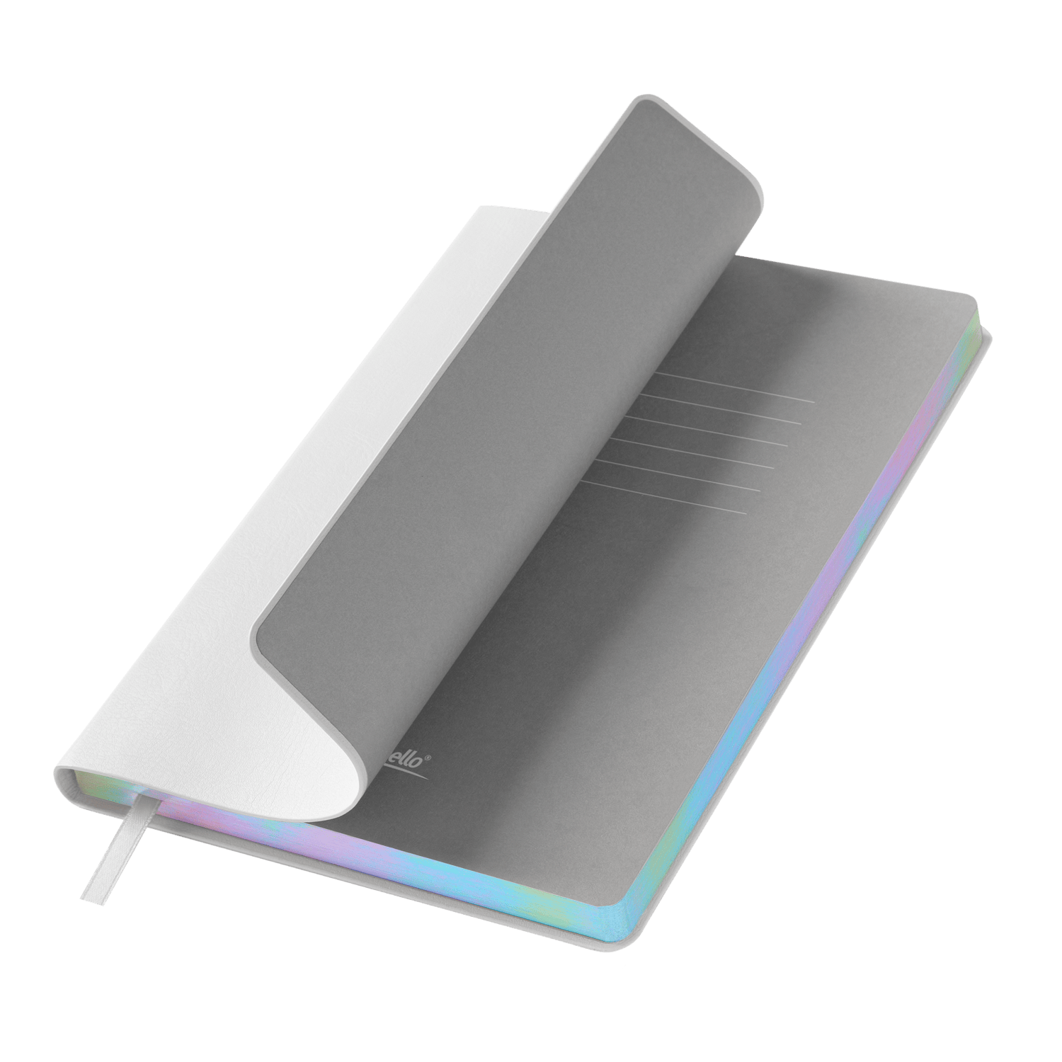 Ежедневник Гэлакси (Galaxy) недатированный, гибкая обложка, срез голограф. фольга, белый