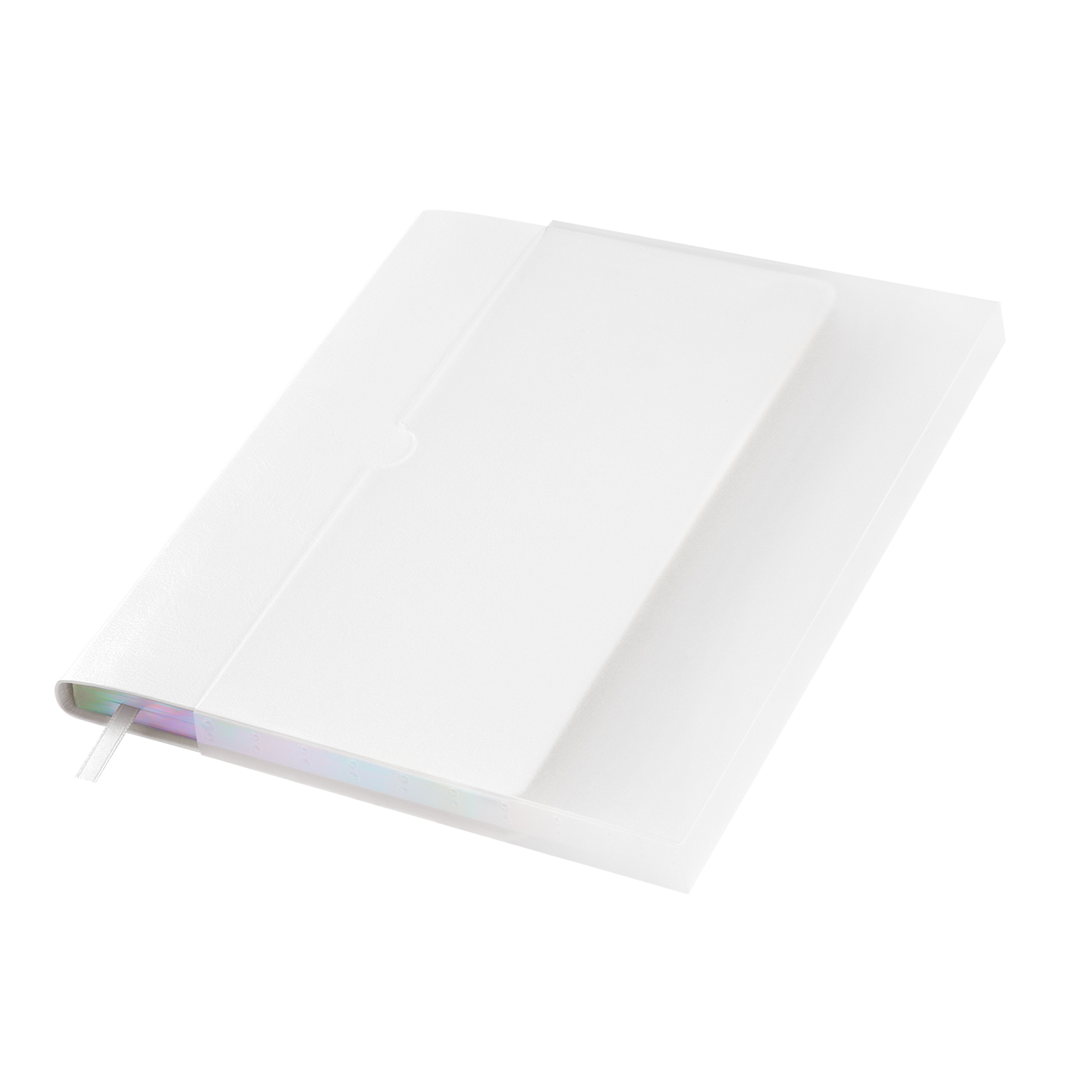 Ежедневник Гэлакси (Galaxy) недатированный, гибкая обложка, срез голограф. фольга, белый