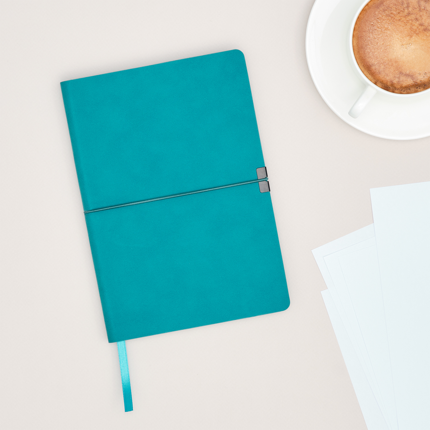 Ежедневник Ин Велюр (In Velour) недатированный, бирюзовый