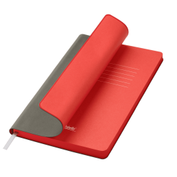 Ежедневник Латте софт-тач (Latte soft touch) недатированный, серый/красный