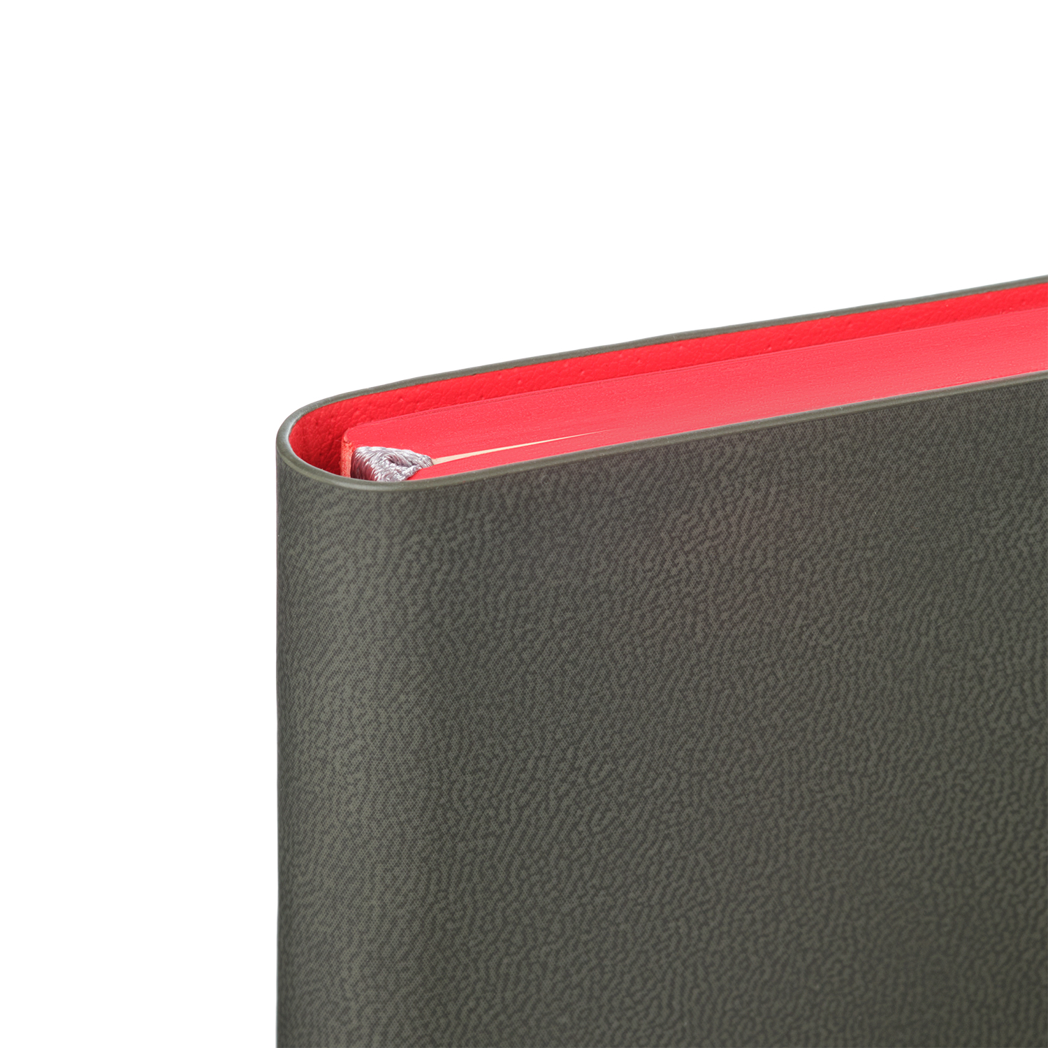 Ежедневник Латте софт-тач (Latte soft touch) недатированный, серый/красный