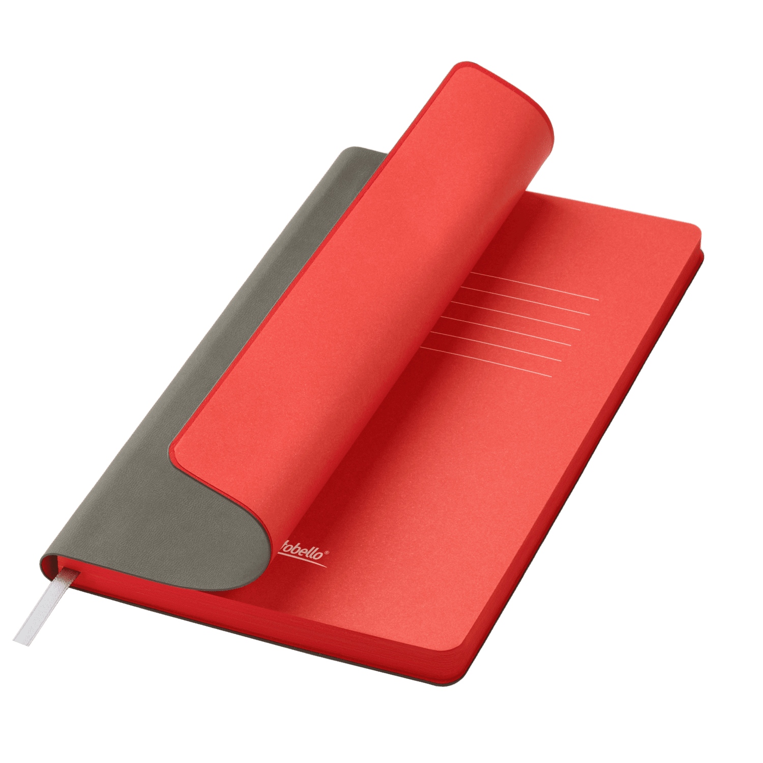 Ежедневник Латте софт-тач (Latte soft touch) недатированный, серый/красный