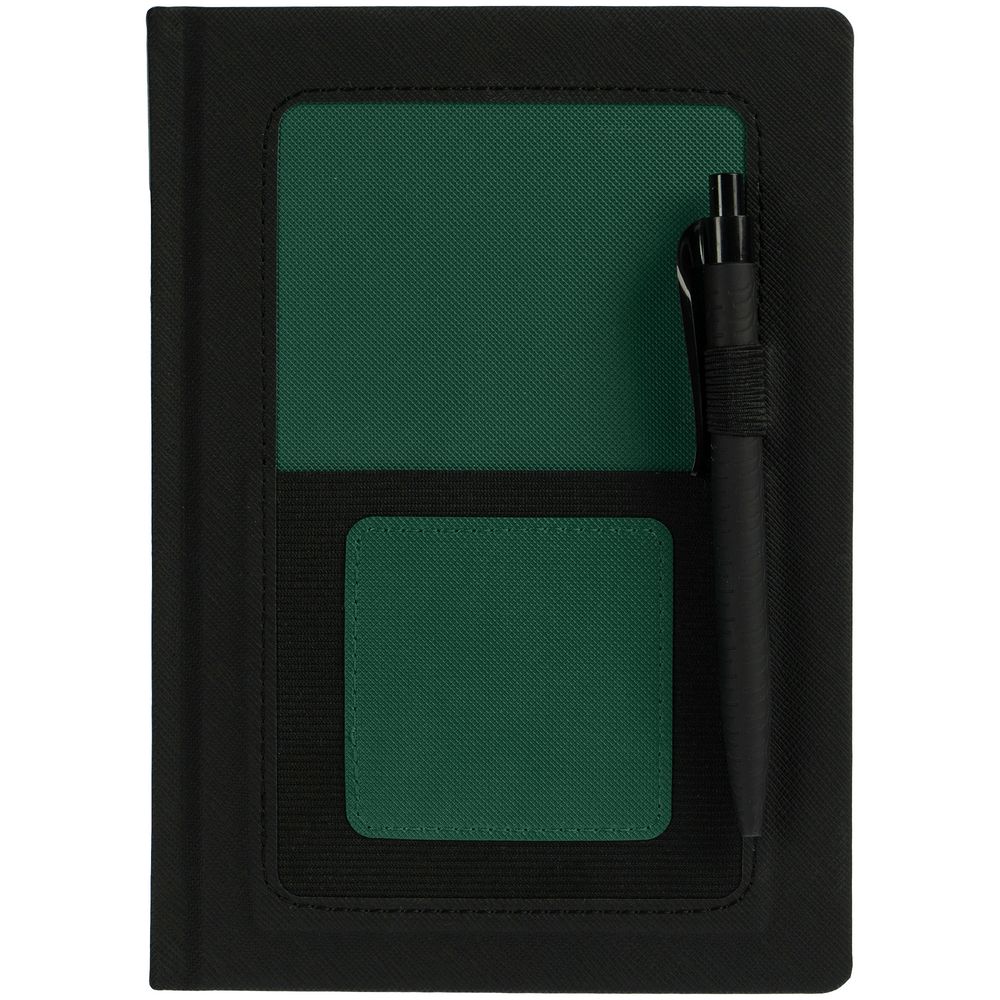 Ежедневник Mobile на заказ, недатированный, черно-зеленый