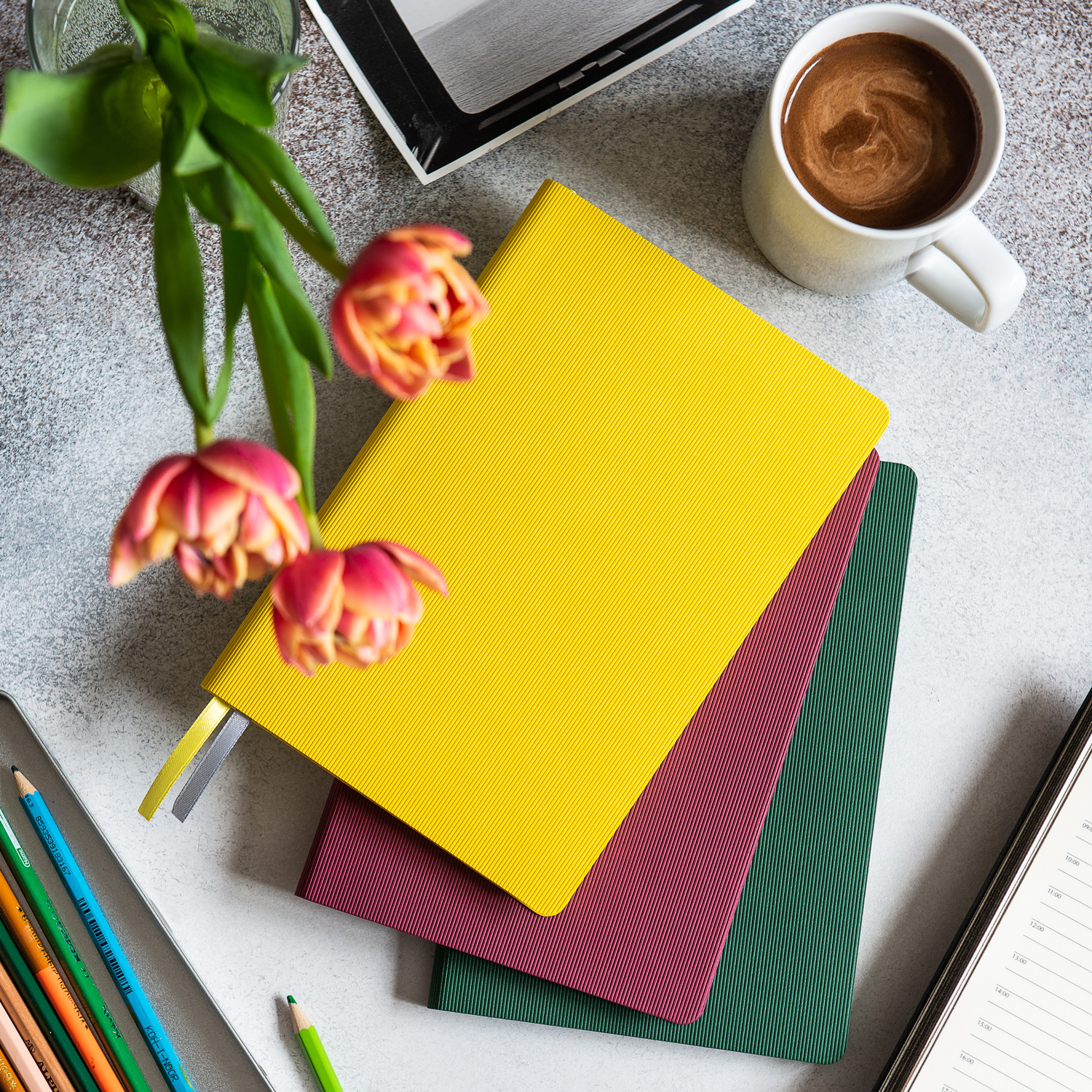 Ежедневник Рейн (Rain) недатированный, бургунди