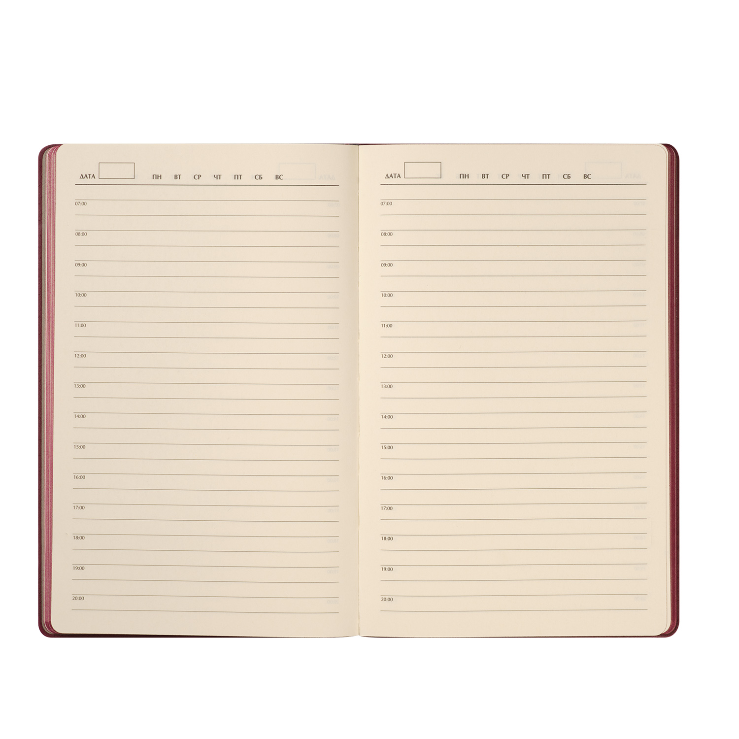 Ежедневник Рейн (Rain) недатированный, бургунди (без упаковки, без стикера)