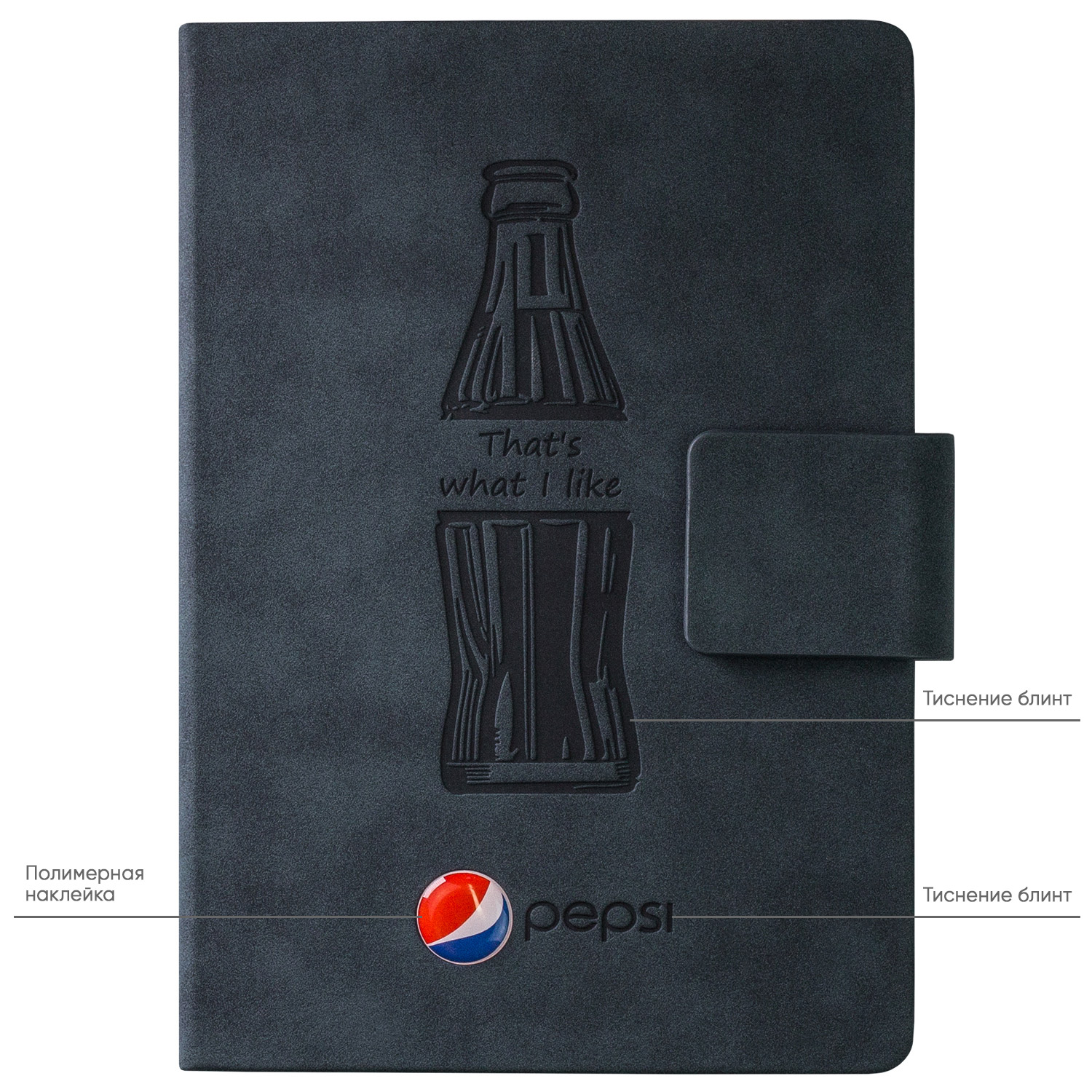 Ежедневник Риц (Ritz) недатированный, синий, твердая обложка