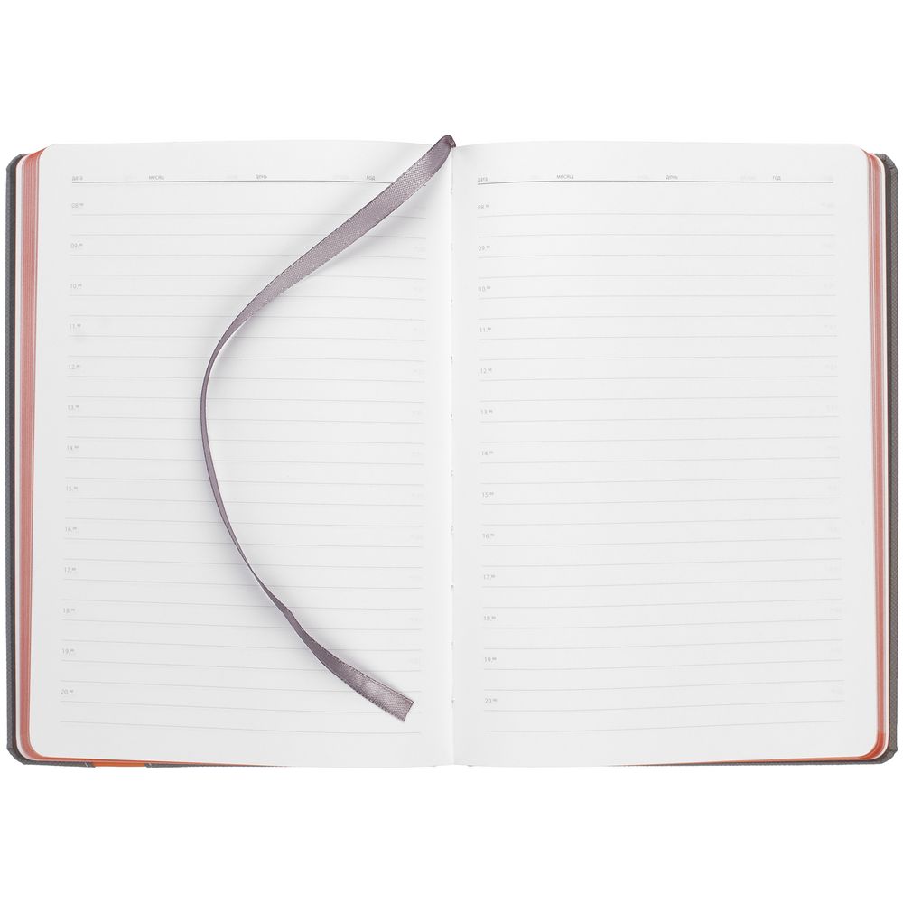 Ежедневник Rubikon на заказ, недатированный серо-оранжевый