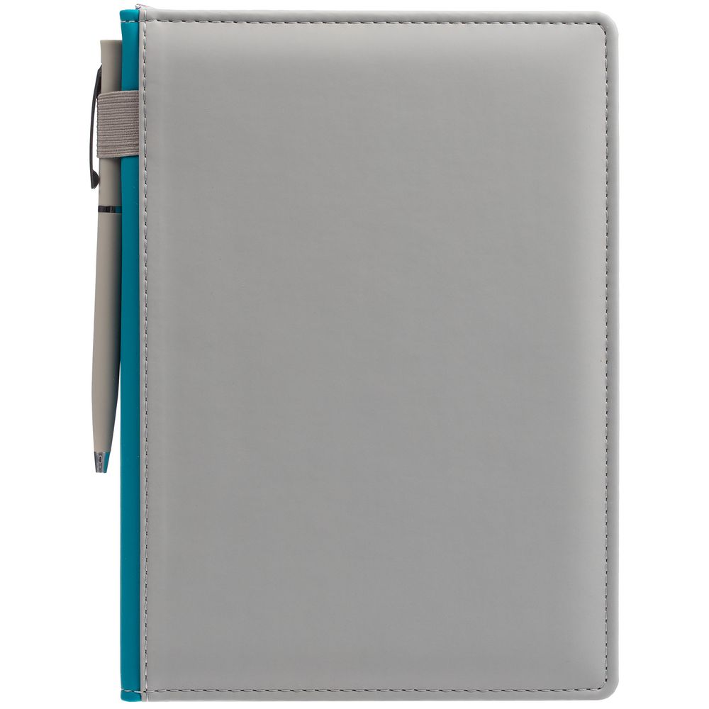 Ежедневник Spain Shall на заказ, недатированный, серый с бирюзовым