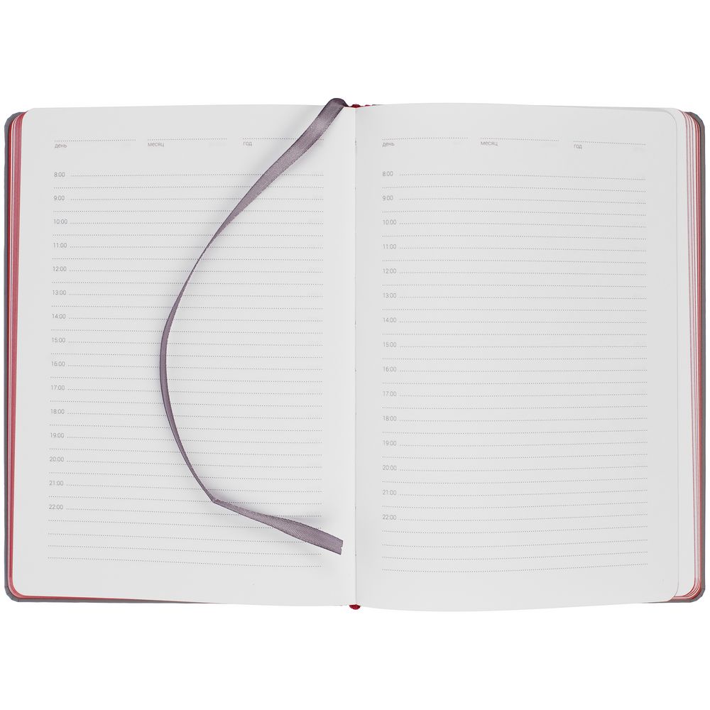 Ежедневник Spain Shall на заказ, недатированный, серый с красным