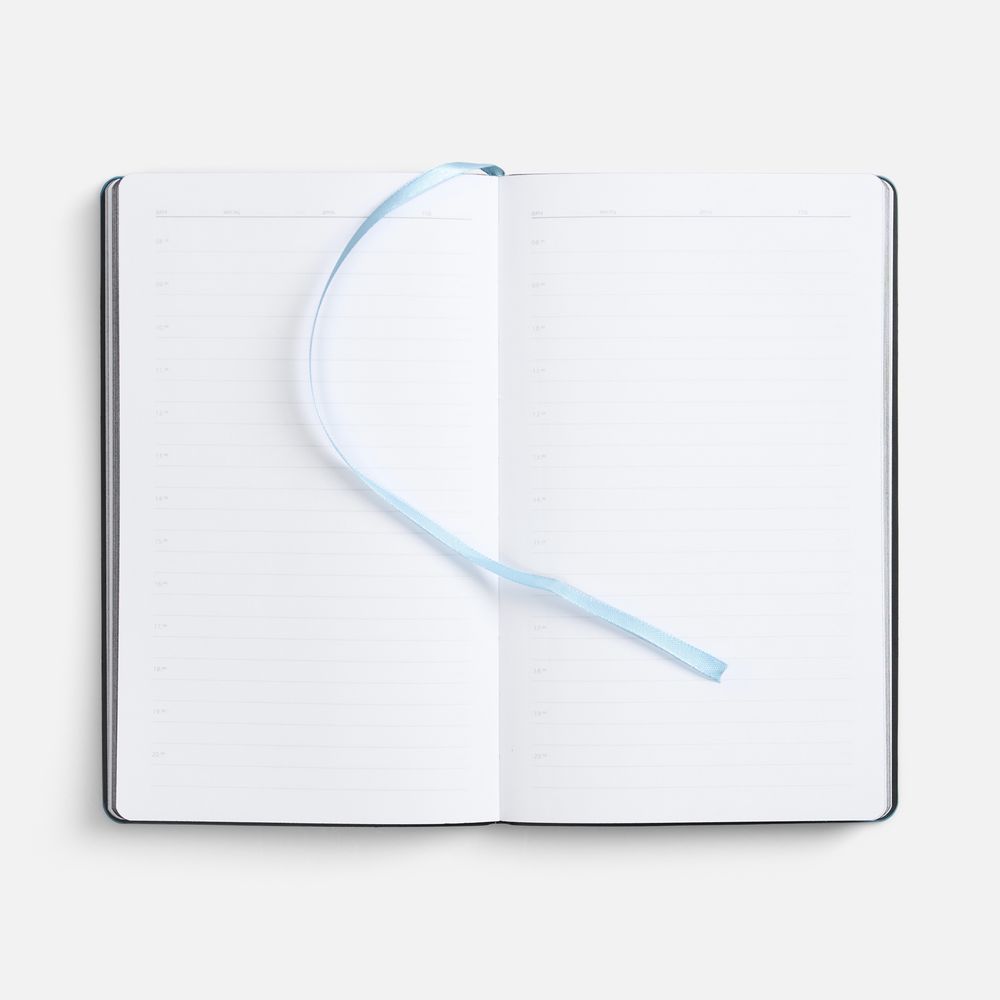 Ежедневник Trait, недатированный, черный с голубым