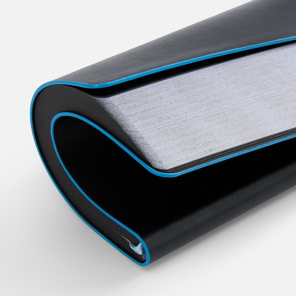 Ежедневник Trait, недатированный, черный с голубым