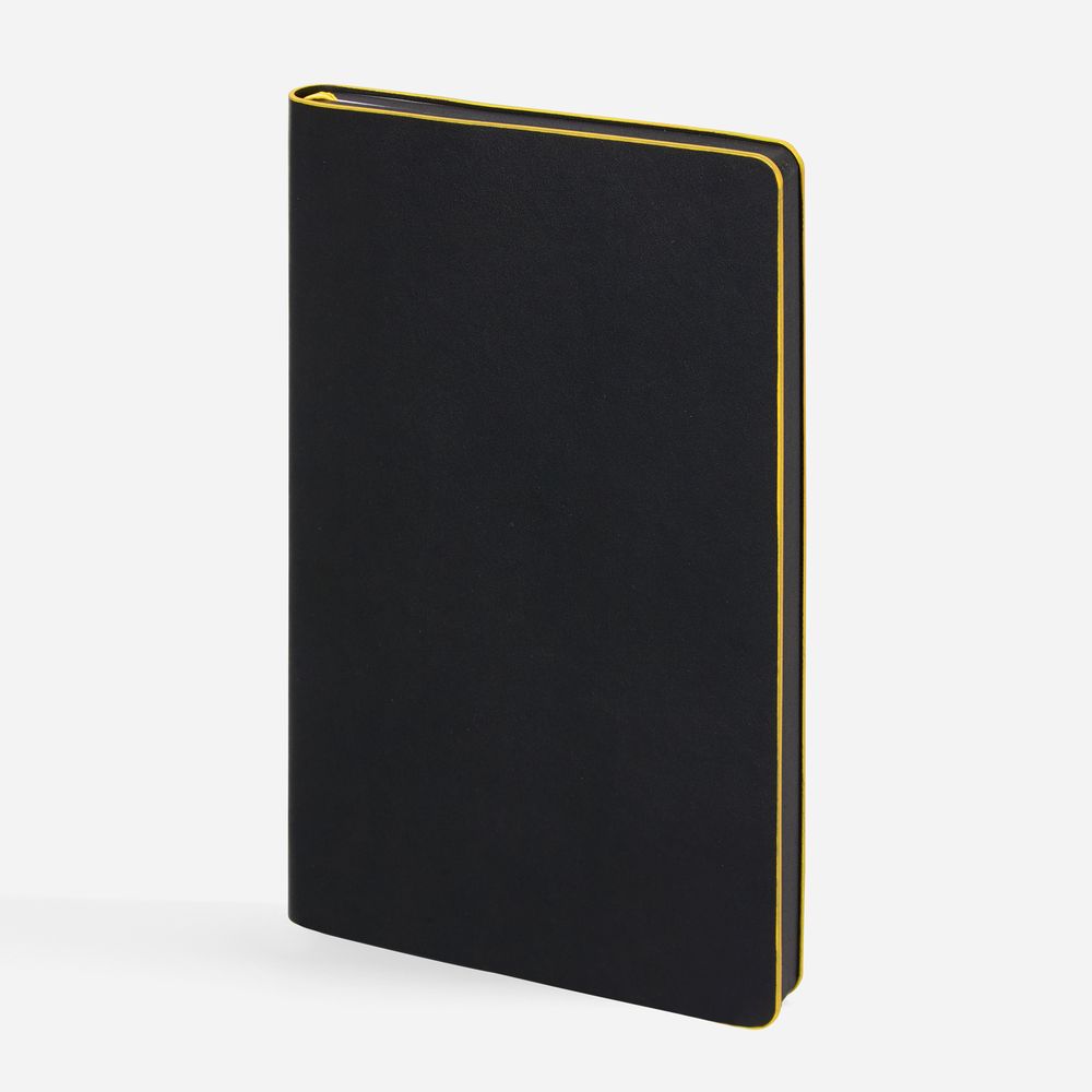 Ежедневник Trait, недатированный, черный с желтым