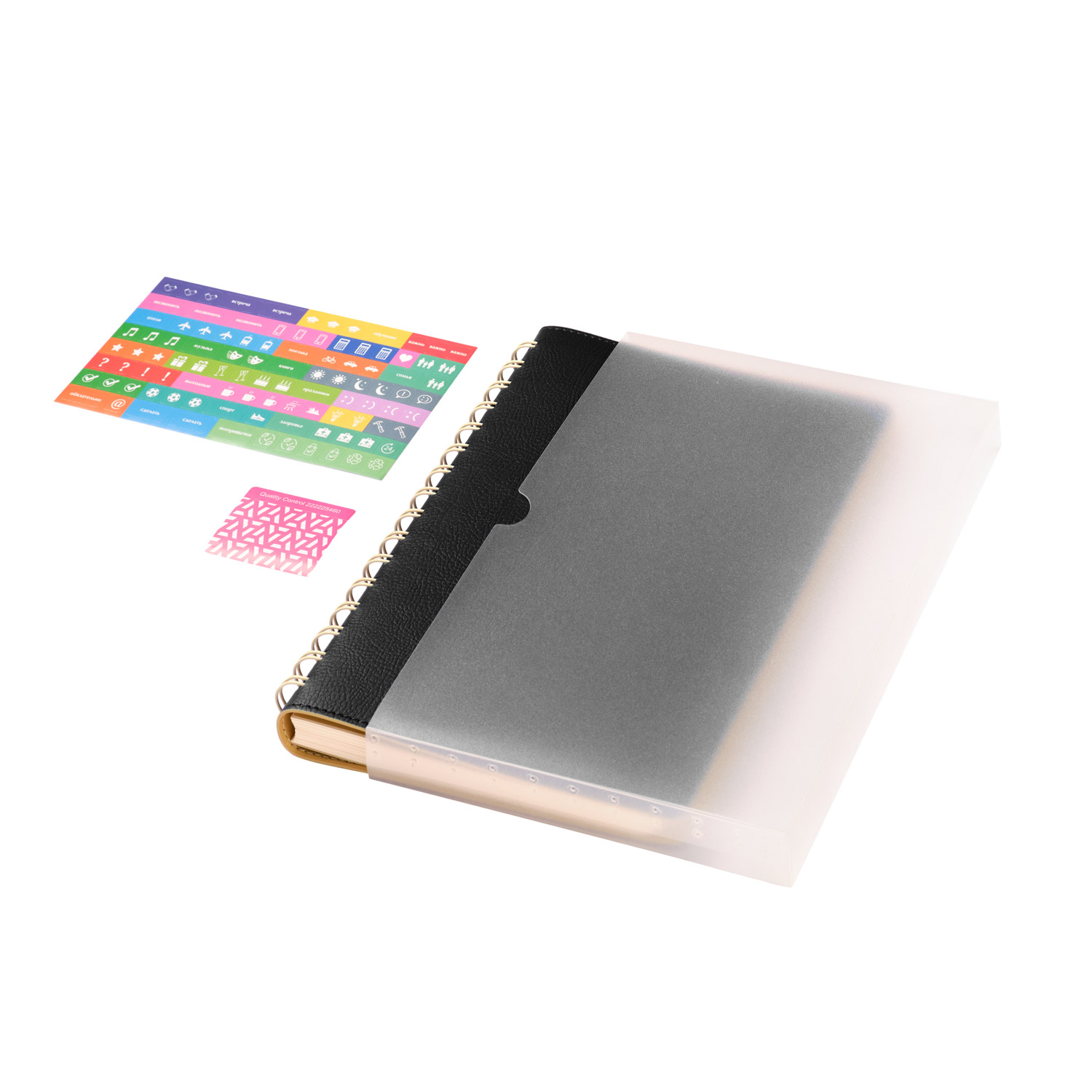 Ежедневник Виста (Vista) недатированный, черный/бежевый