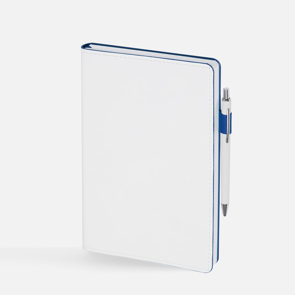 Ежедневник White Shall, недатированный, бело-синий