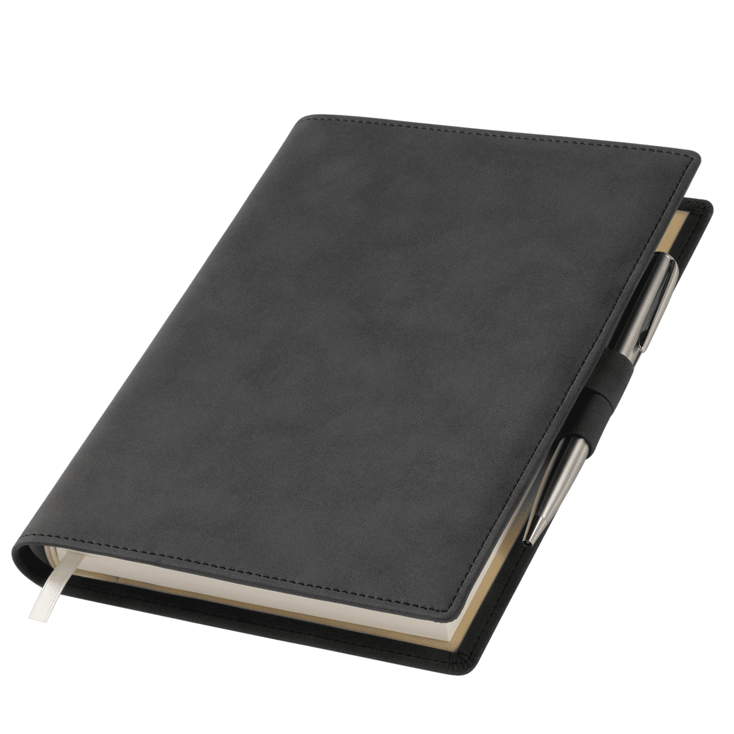 Ежедневник-портфолио Клип (Clip NEO) недатированный в подарочной коробке, черный (в комплекте ручка Tesoro серебро)