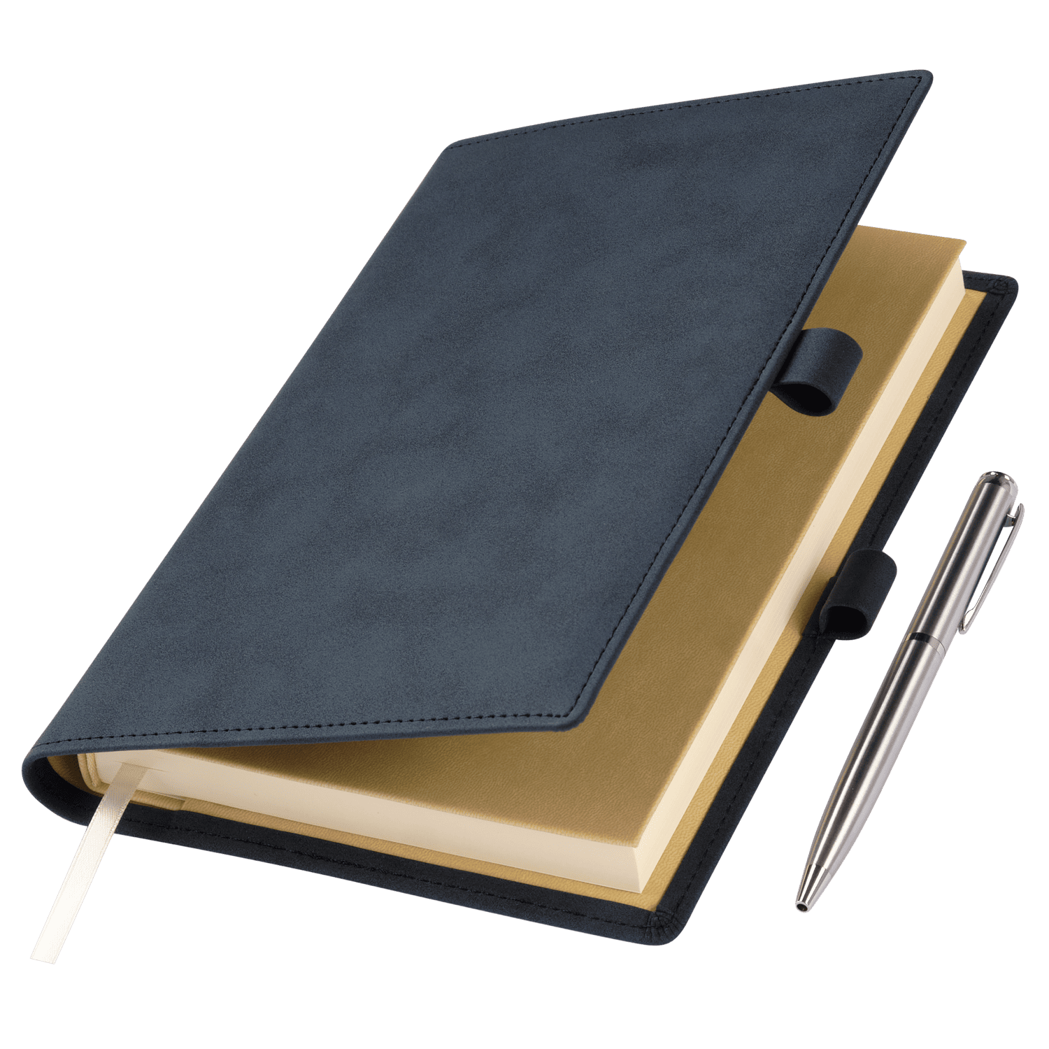 Ежедневник-портфолио Клип (Clip NEO) недатированный в подарочной коробке, синий (в комплекте ручка Sonata BP серебро)