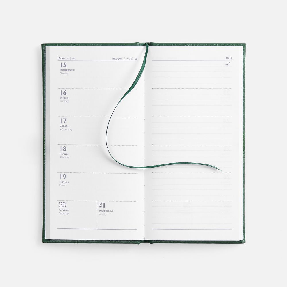 Еженедельник Baza, датированный, зеленый