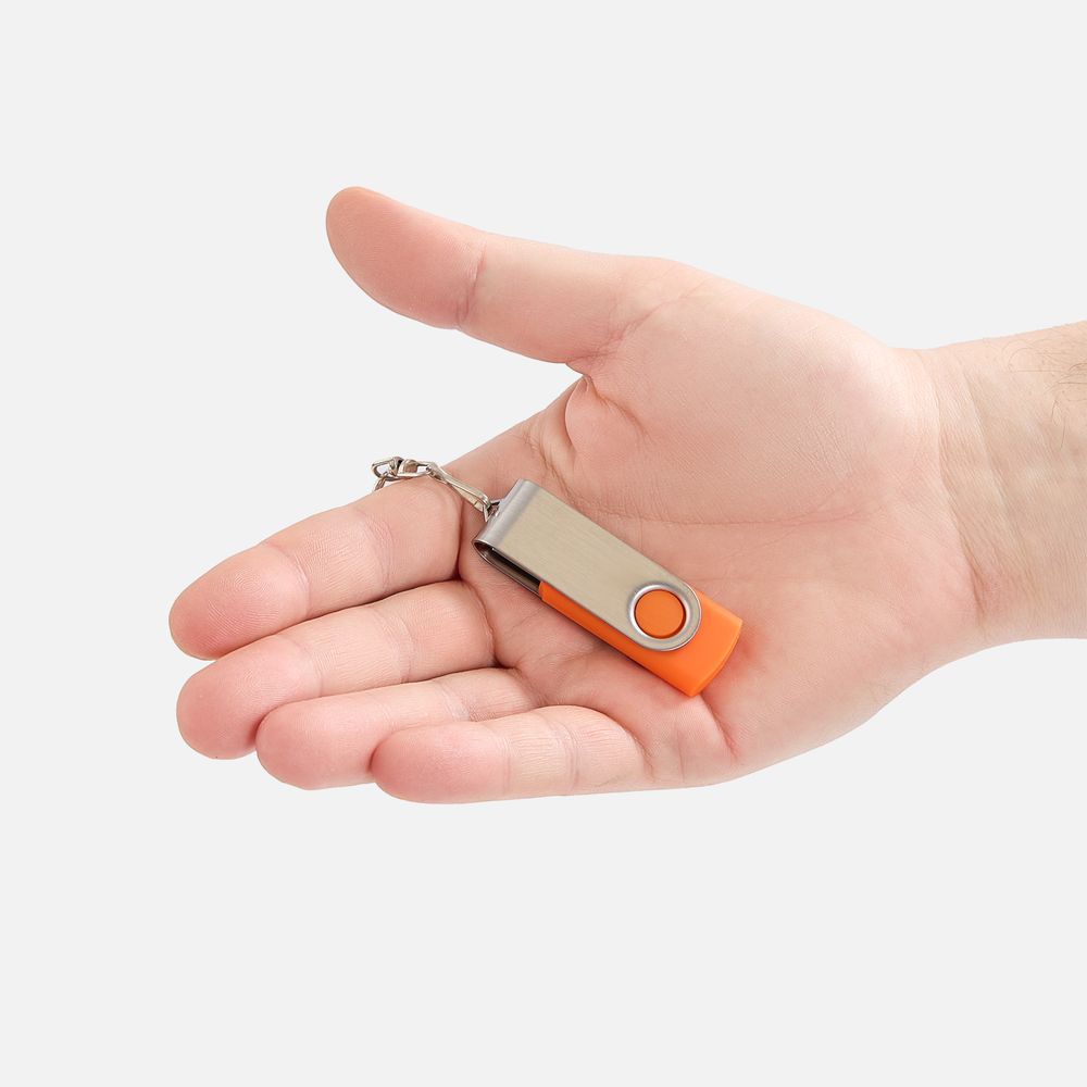Флешка Twist, оранжевая, 16 Гб