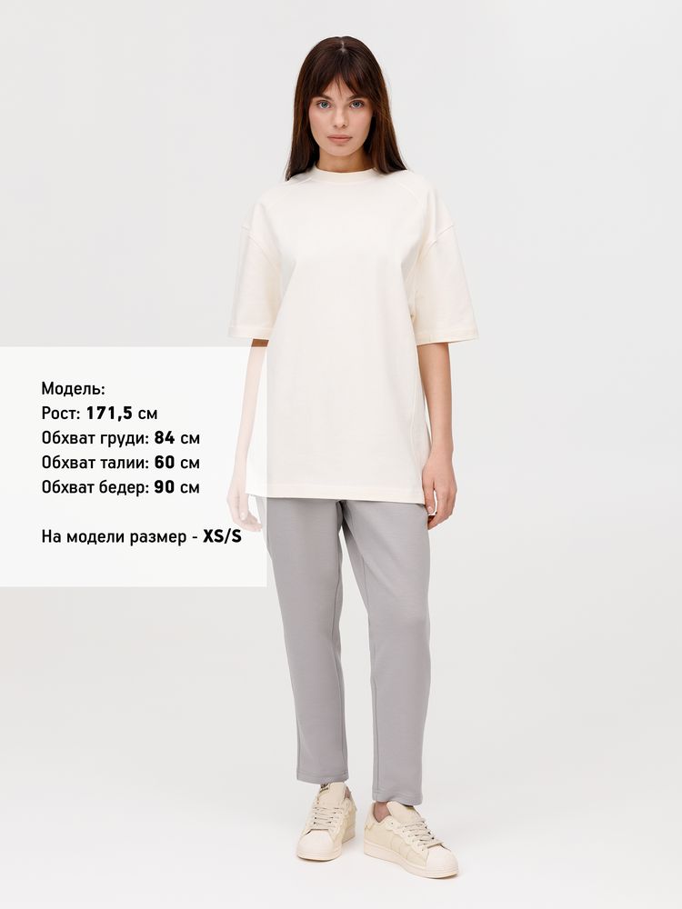 Футболка оверсайз унисекс Sideline, молочно-белая