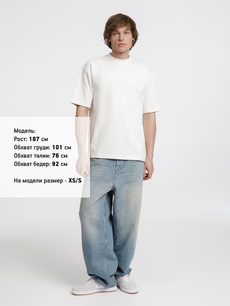 Футболка оверсайз унисекс Sideline, молочно-белая