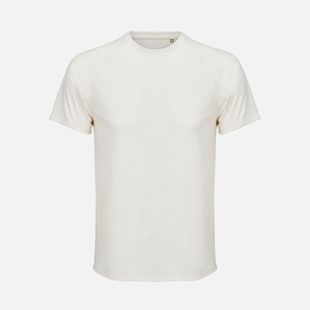 Футболка спортивная унисекс Vortex, молочно-белая