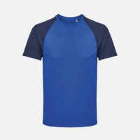 Футболка спортивная унисекс Vortex, темно-синяя с ярко-синим, размер L